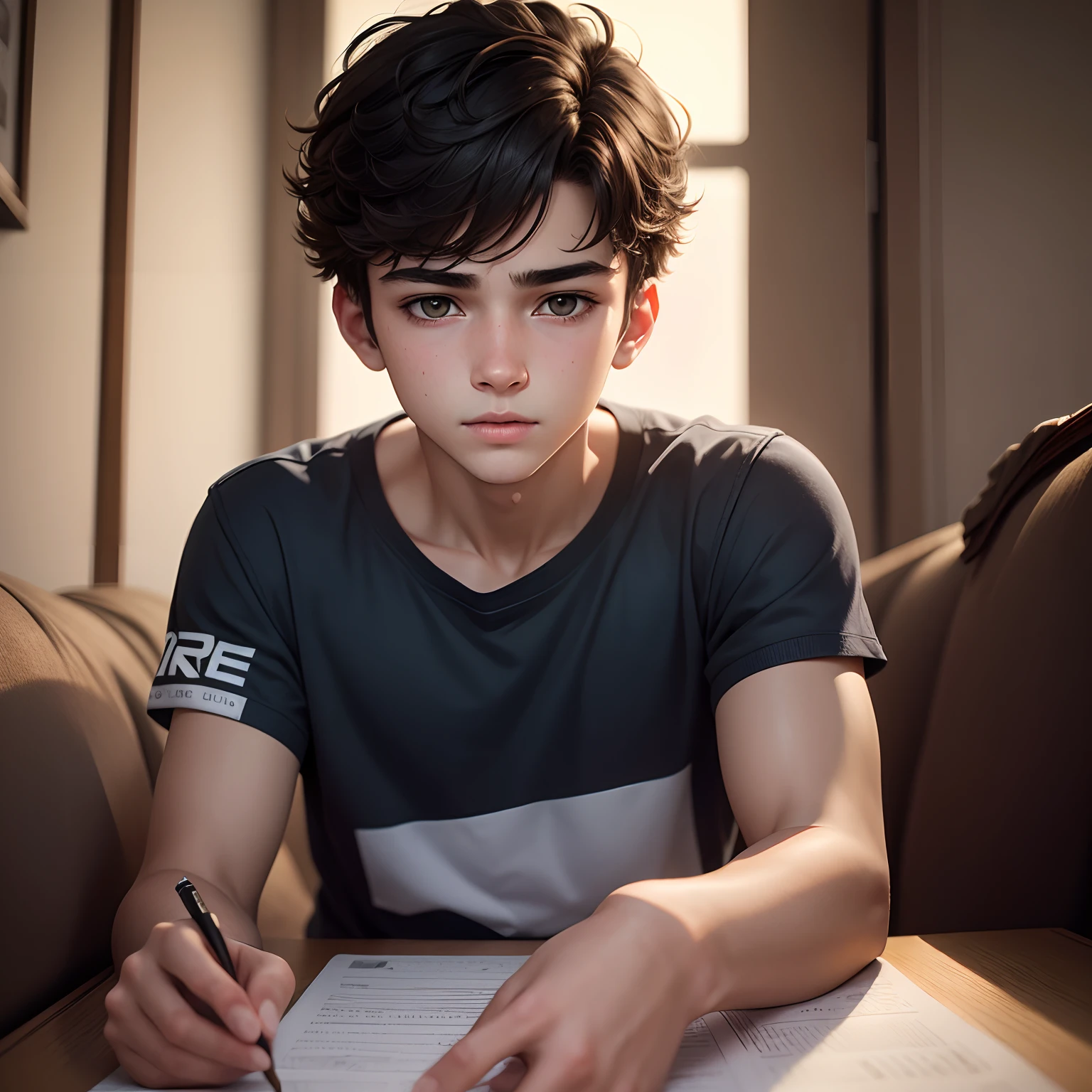Handsome 16 years old boy, ultra realistic,  4k, sweet cute boy