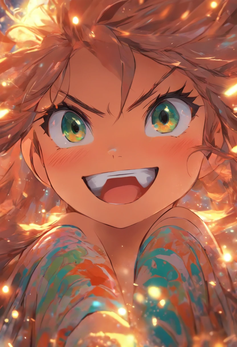 Masterpiece, Best quality, {Best quality}, {{Masterpiece}}, {A high resolution}, Focus, Anime style, Cartoon close-up of a woman, Girl design, Mara, Portrait, Gisha, Anime image, Long hair, Black hair, Heterochromic eyes, hair covering ears, cheerfulness, Polished and powerful appearance, Exotic, Tall, freckle, Smiling