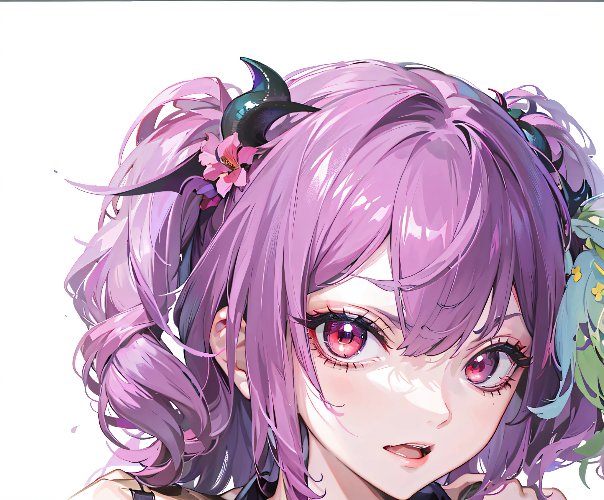 two succubus，A flattering look，Distinct hair，complaisant，Succubus face,Rub your chest