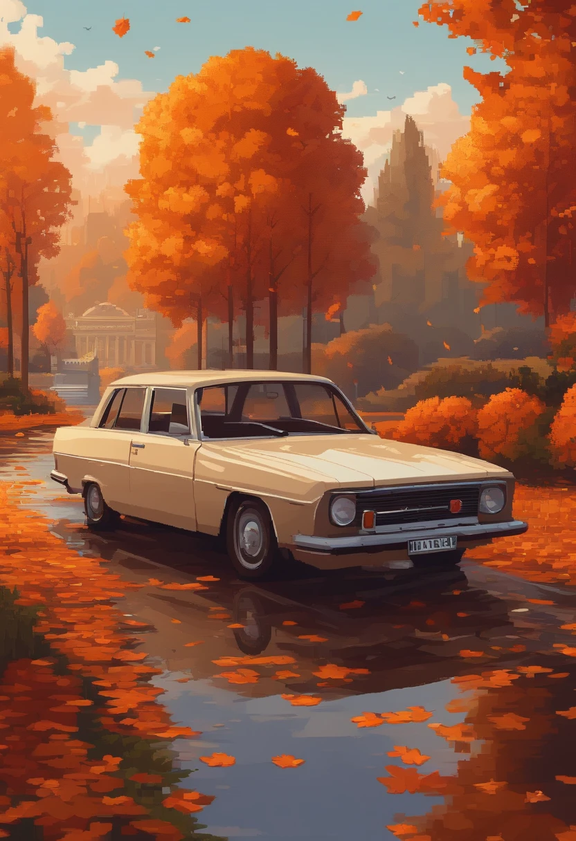 Autumn with fallen leaves,the setting sun,field,pixelated art, beautiful detailed pixel art, detailed pixel art, Retro lo-fi video game, Pixel art concept, detailed pixel artwork, pixelart style, Pixel City, pixel art animation, high quality pixel art, White snow, super detailed color lowpoly art, #pixelart:3, # pixelart, #pixelart
