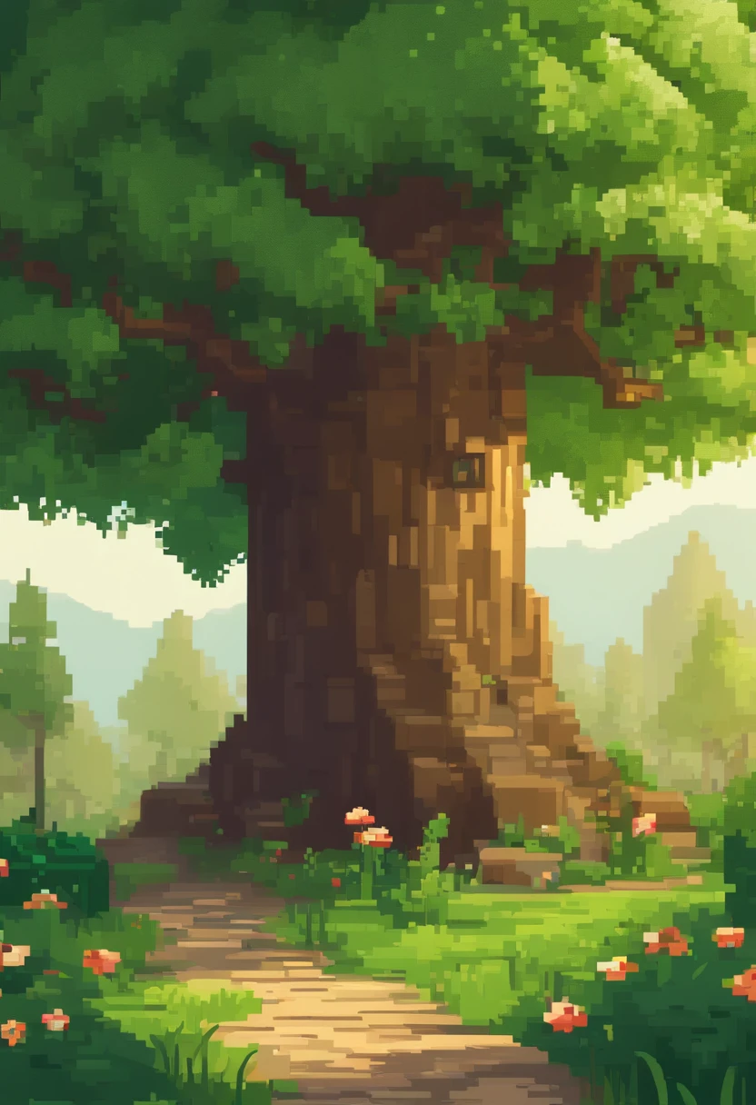 Sunny summer,florals,Green tree,pixelated art, beautiful detailed pixel art, detailed pixel art, Retro lo-fi video game, Pixel art concept, detailed pixel artwork, pixelart style, Pixel City, pixel art animation, high quality pixel art, White snow, super detailed color lowpoly art, #pixelart:3, # pixelart, #pixelart