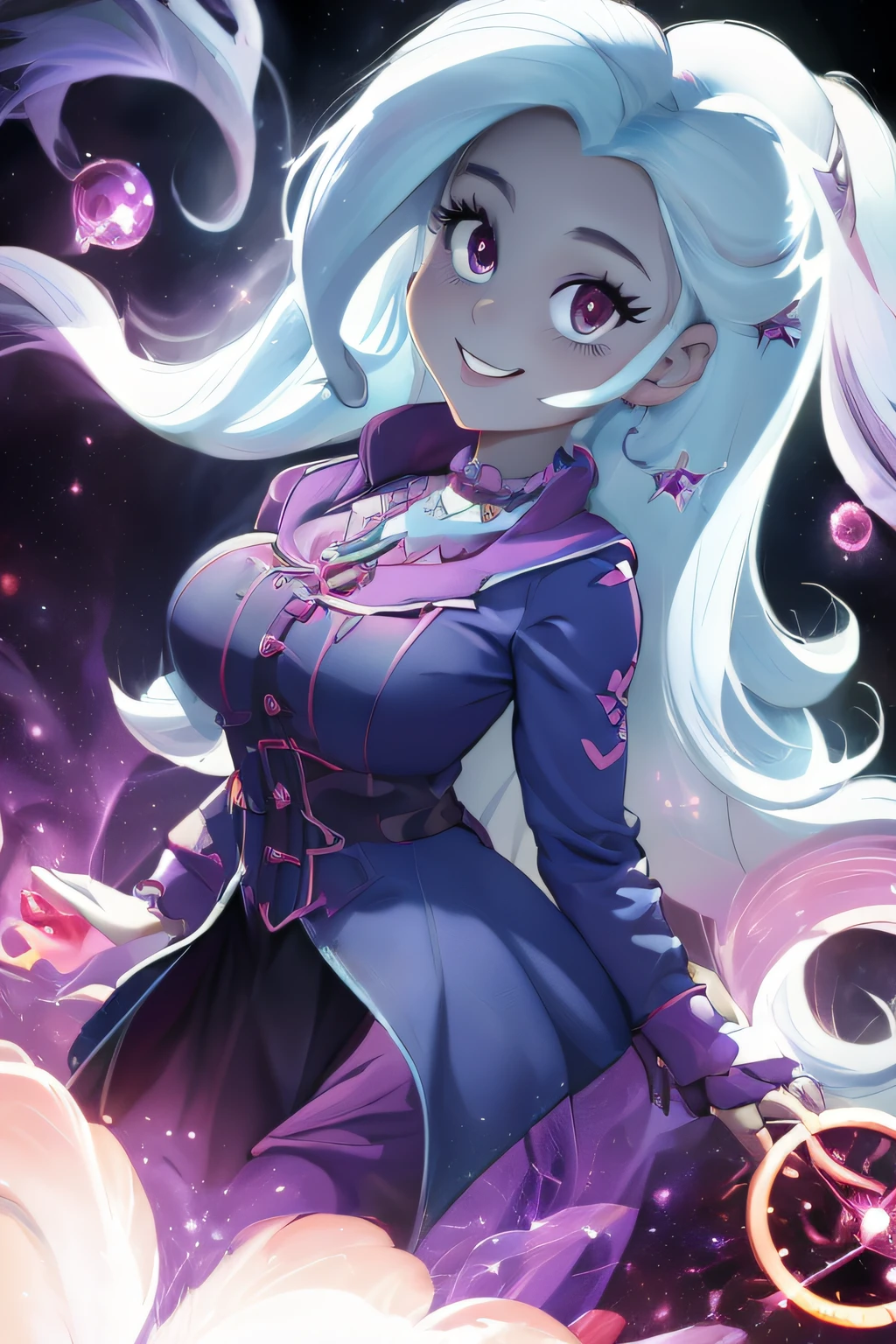 alta calidad, exquisito, beautiful depiction of Trixie Lulamoon as Equestria Girls' version of Batman Who Laughs or Batman Dark Metal fused with Doctor Strange Supreme from "Y si," con los ojos rojos y una sonrisa siniestra. Trixie Lulamoon es retratada en una postura amenazante y poderosa, Its fusion of characters emanating an aura of darkness and immense power. Sus ojos brillan de color rojo, reflejando su naturaleza siniestra, while his smile exudes a sense of malevolence. La imagen captura la presencia dominante de Trixie Lulamoon, showing her as a formidable and formidable character. The composition is dynamic, emphasizing Trixie Lulalone's fusion of dark powers and her connection to the supernatural. The color palette consists of deep, melancholic tones, Enhancing the dark and mysterious atmosphere of the scene. The image aims to convey the evil and power of Trixie Lulamoon fused with the dark and enigmatic qualities of Batman Who Laughs or Batman Dark Metal and Doctor Strange Supreme, cuerpo completo, Mirando al espectador