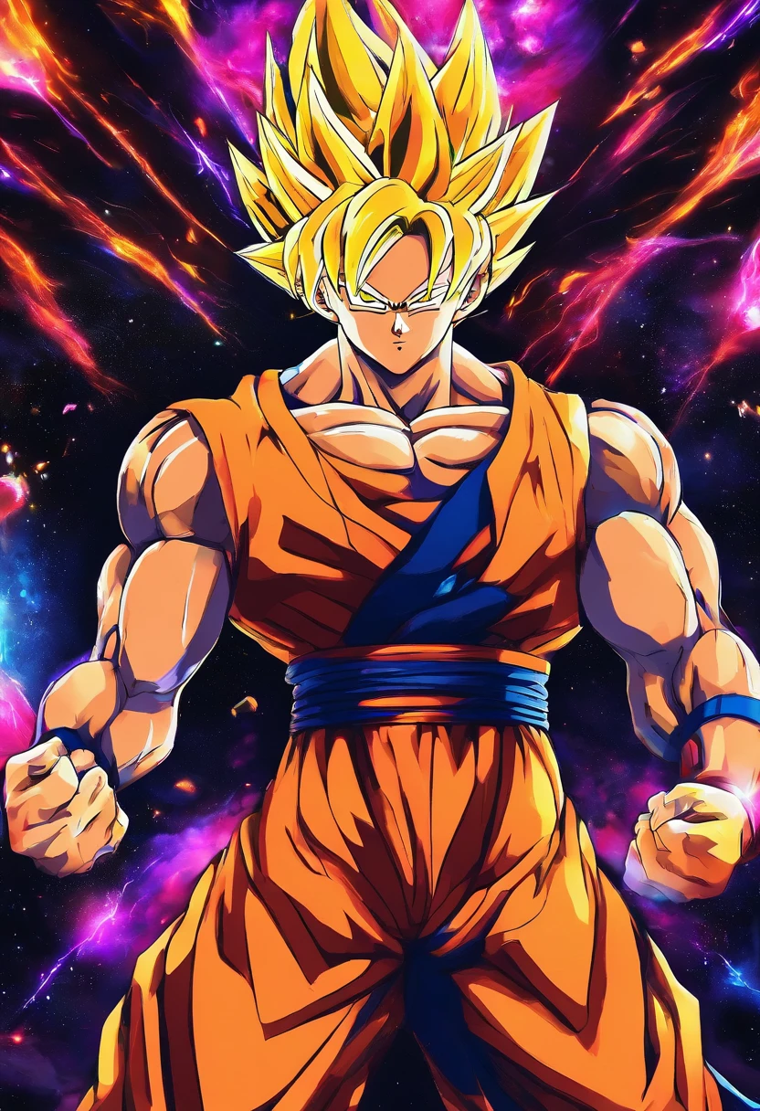 Kakarot, The domineering of the luminous body, eerie, Creepy, nightmarish, Very bright colors, Light particles, with light glowing, wallpaper art, UHD wallpaper,4K