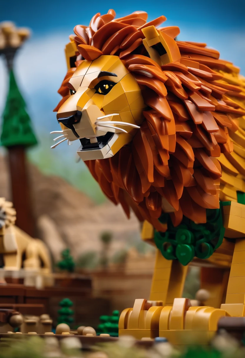 Lego brick toys based on lions，frontage，k hd，Many details