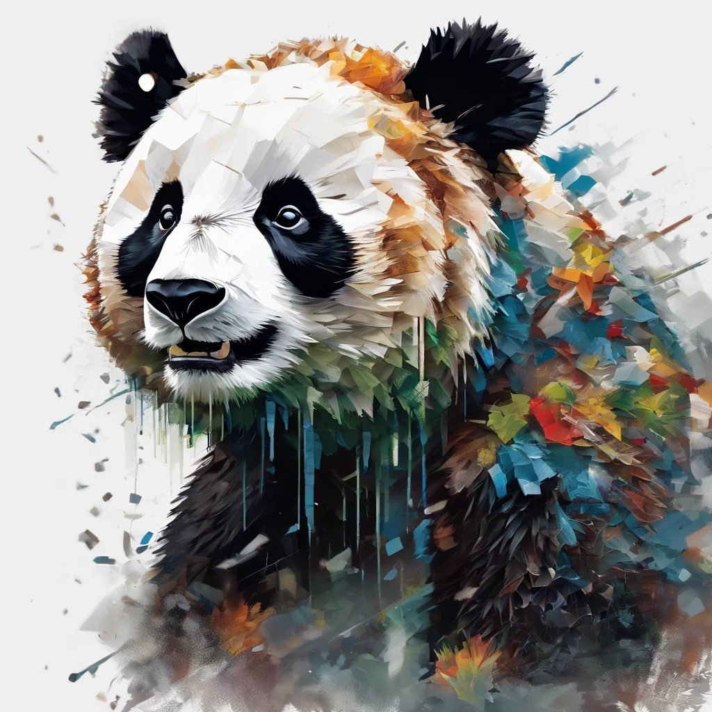 Panda Lego brick toy, Centered, Looking at the camera, Facing the camera, nearing perfection, Dynamic, Highly detailed, smooth, Sharp focus, 8K, high definition resolution, illustration, Art by Carne Griffiths and Wadim Kashin, White background