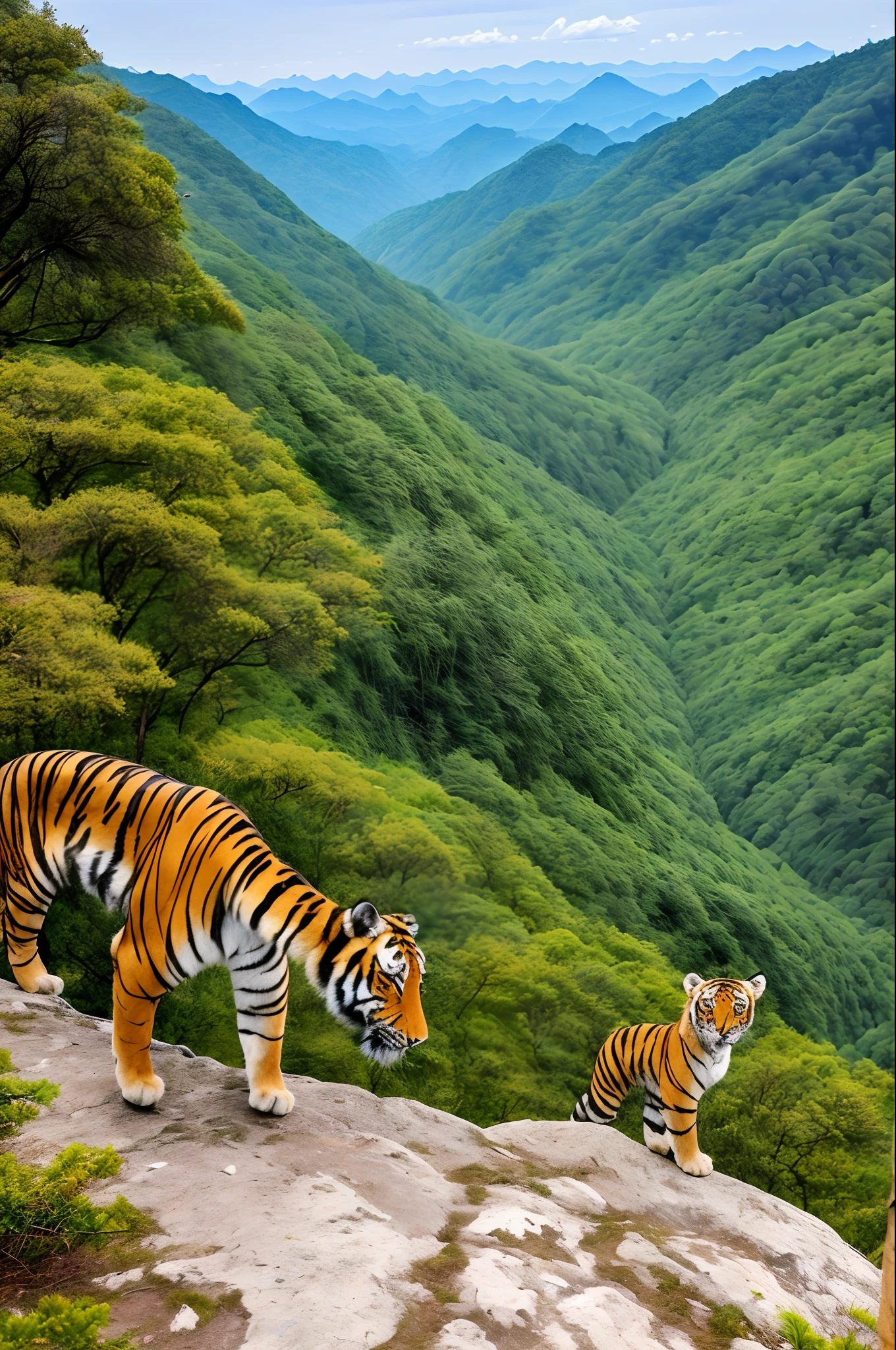 The mountains are majestic and majestic,The little tiger is lively and cute。
They are inseparable,The friendship is deep。
The mountains protect the little tigers,The little tiger is grateful to the mountain。
Together they enjoy the beautiful scenery of nature。