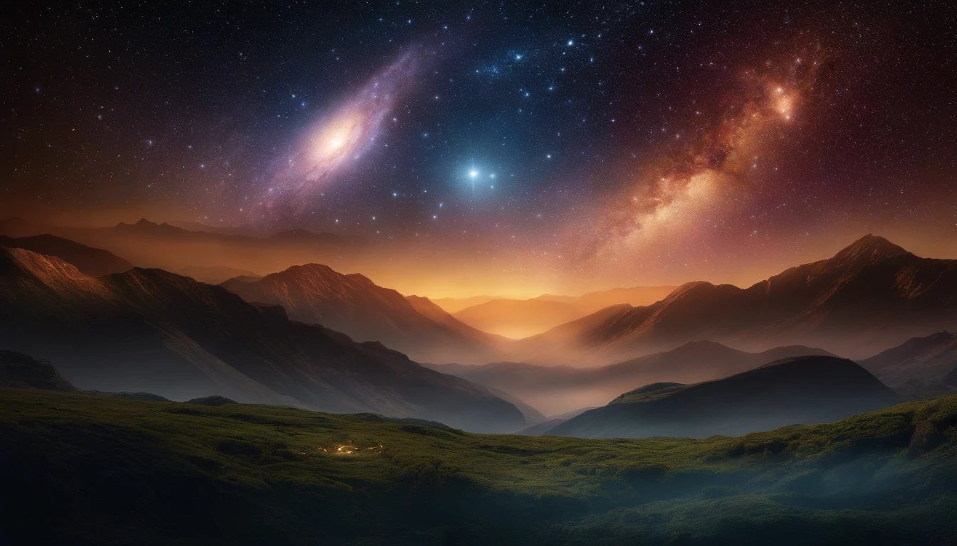 Create a stunning image of a vast cosmos, with countless twinkling stars, majestic planets and galaxies, in biblical style.