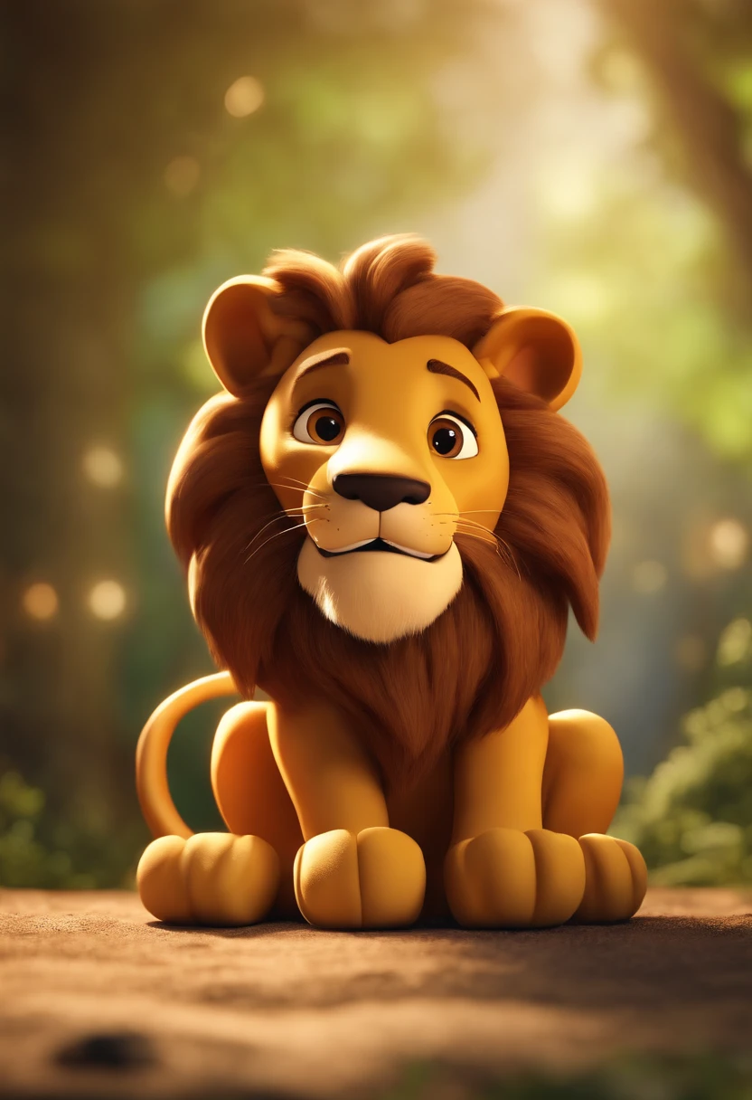 Good cartoon lion on a transparent background for a children's cartoon