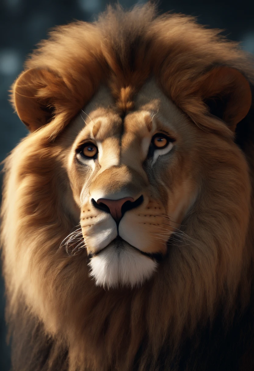 Good cartoon lion for children's cartoon on white background