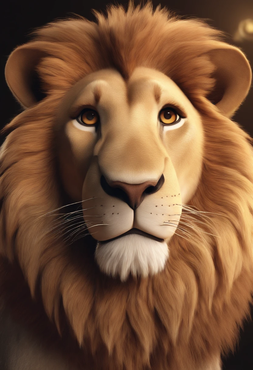Good cartoon lion for children's cartoon on white background