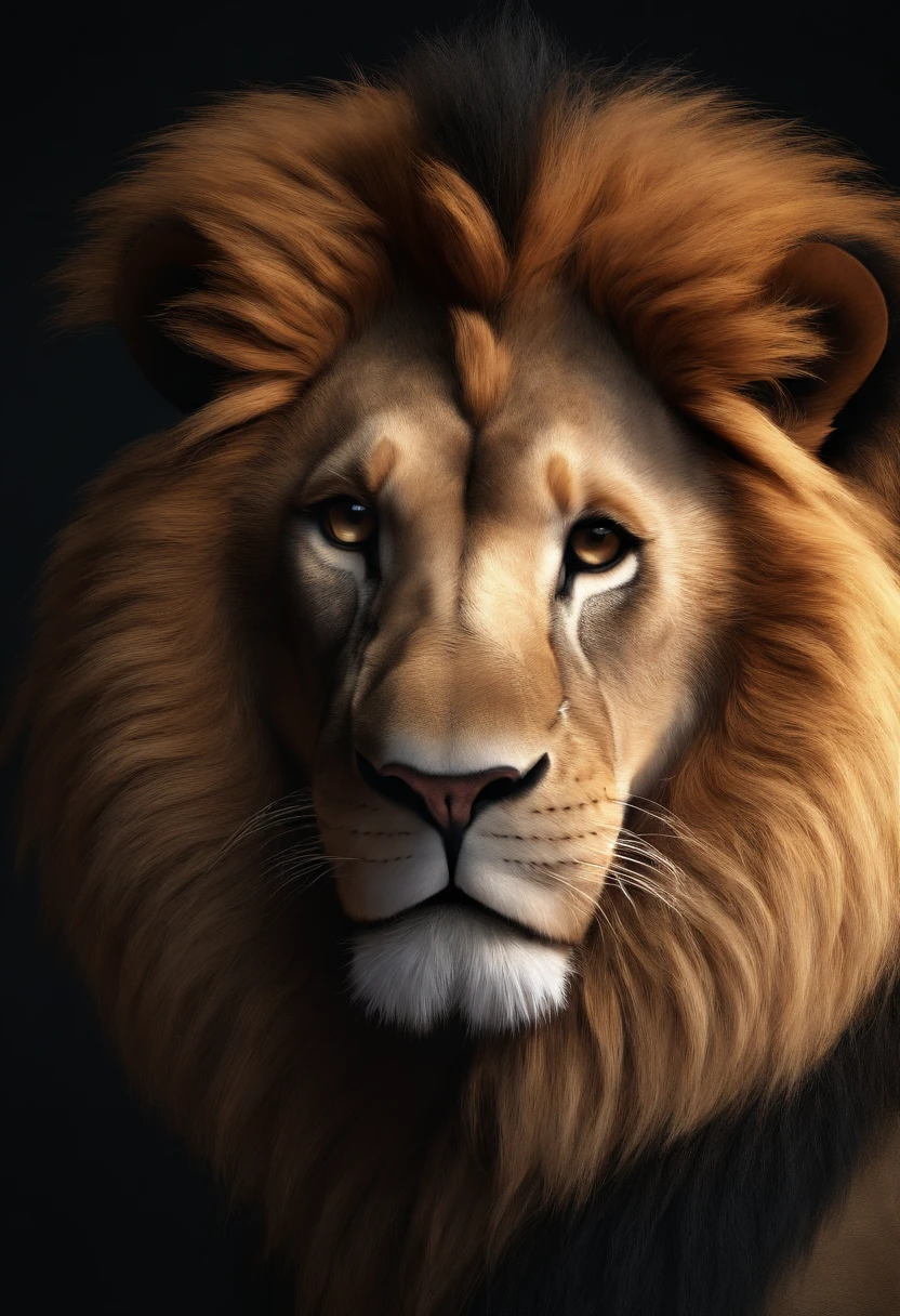 A good cartoon lion for a children's cartoon, Back white background