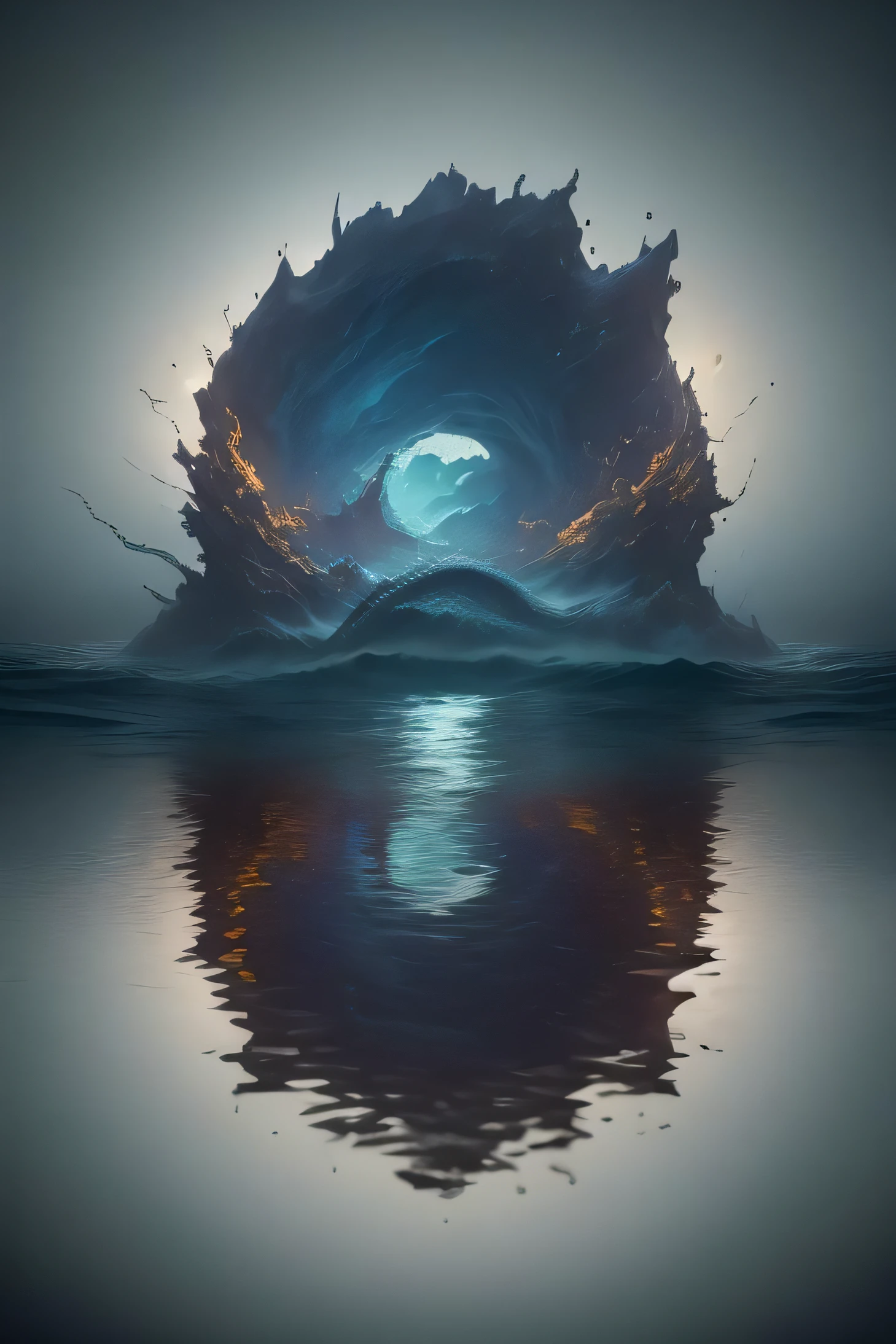 masterpiece, 8k, uhd, hdr, dslr, high quality, film grain, Fujifilm XT3, hard lighting, ring light, spotlight from above, dark shadows, extreme wide angle shot, ultra zoom, RAW digital photo of a
a tentacled sea monster rising from the depths of the ocean, movie poster, cinematic, volumetric lighting, foggy, misty, light reflections, bokeh,
trending on artstation, sharp focus, studio photo, intricate details, highly detailed