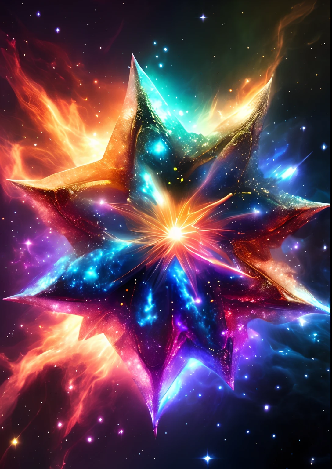 dreamlikeart, galaxy, outer space, nebula, star, [cyberpunked] Star pathogens. (star:1.5),