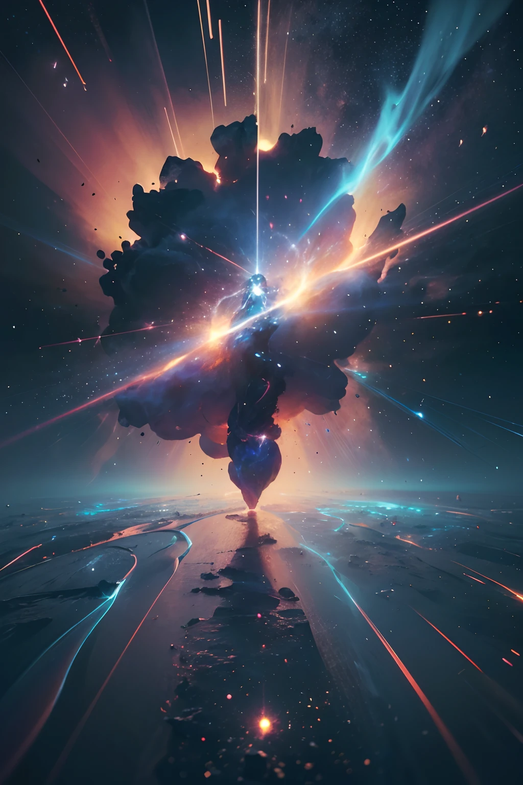 1shape composed with light, white, supernova, stars, creation, dancing, stardust, joy, abstract, chaos, stunning, cinematic lighting, unreal engine, trending on ArtStation, intricate details, masterpiece, best quality, by Irakli Nadar, Greg Rutkowski，(((best quality))),(((ultra detailed))),(((masterpiece)))