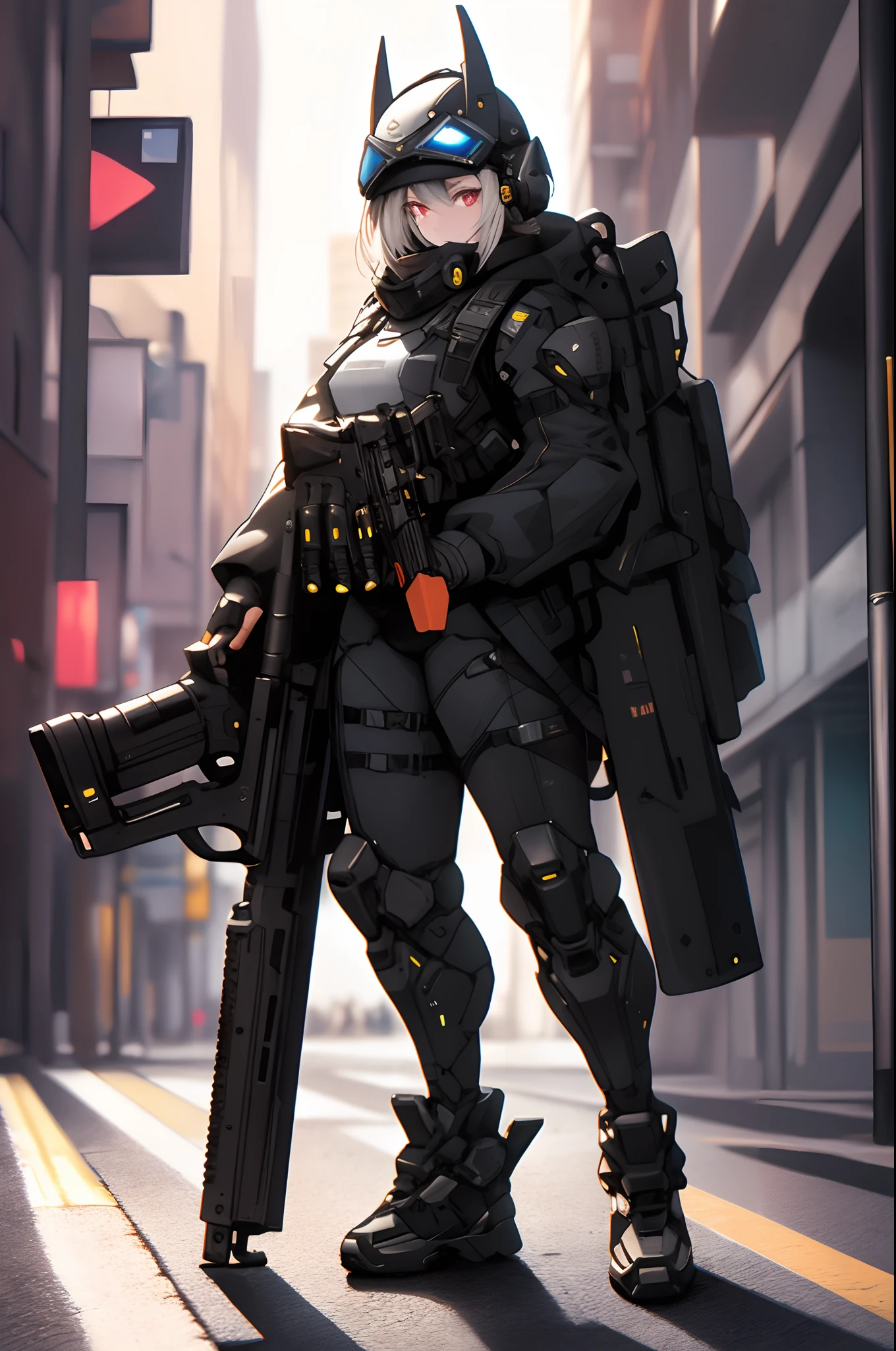 full body standing pose of futuristic Bat trooper wearing sleek tactical body armor and helmet ,unreal engine, 1girl,UHD, retina, masterpiece, ccurate, anatomically correct, textured skin, super detail, high details, high quality, award winning, best quality, highres, HD, 4K,(anime,8k,masterpiece, top quality, best quality,beautiful and aesthetic:1.2,professional photo:1.1,ultra detail:1.3,perfect lighting),extremely detailed,highest detailed,incredibly absurdres,highres,ultra detailed,intricate:1.6, photo real,