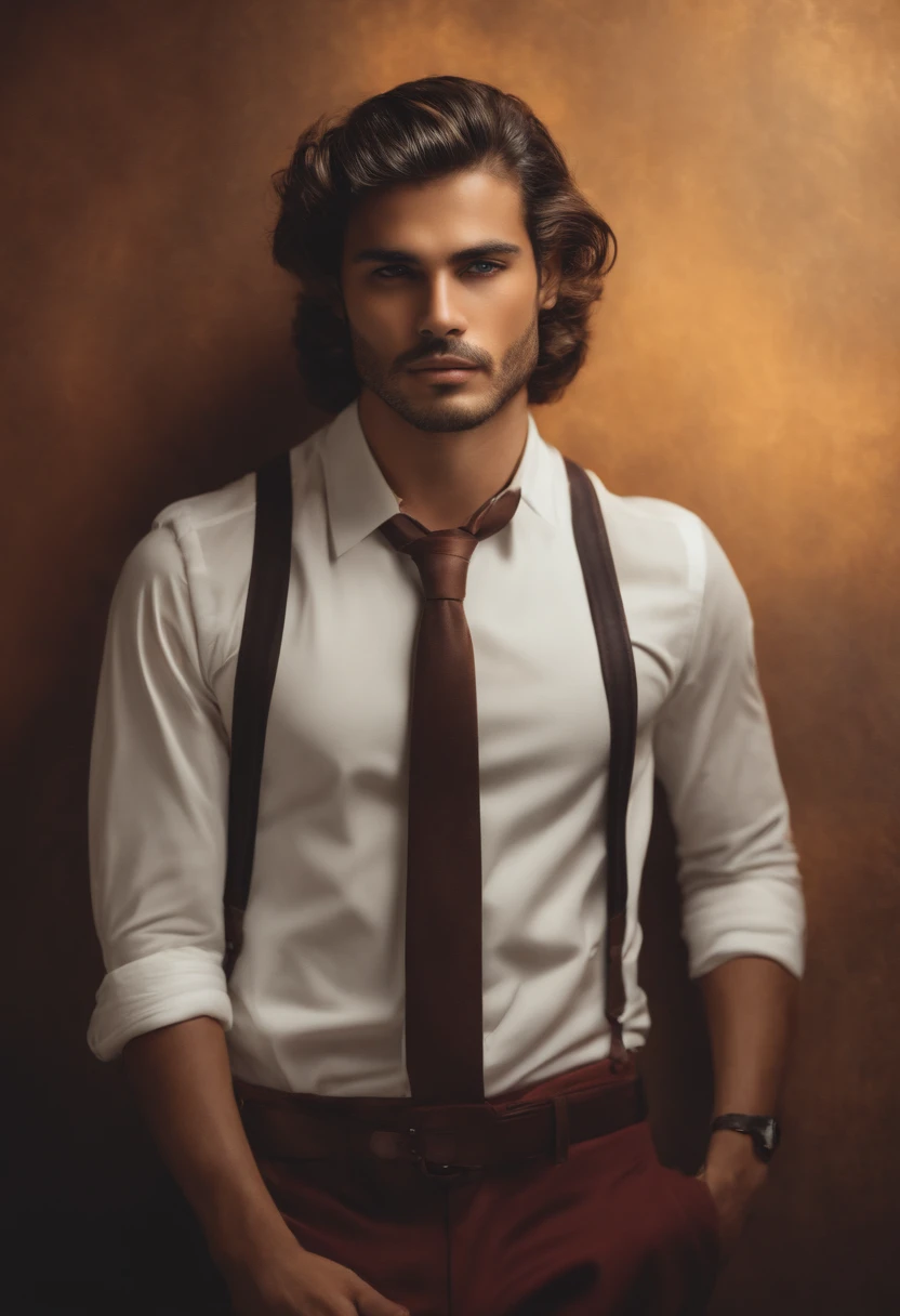 hombre moreno, con cabello medio largo