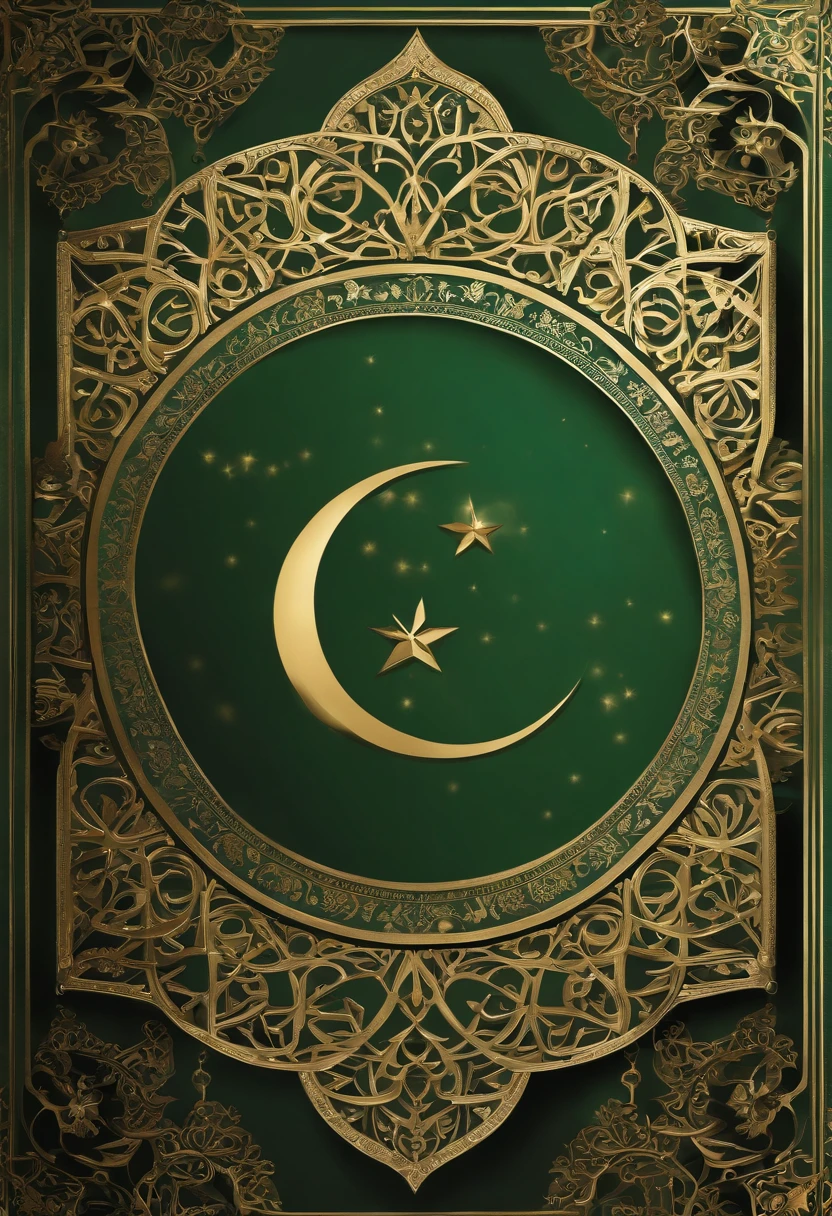 The front cover with an extremely modern design for a book titled "Razavi Tadbir's culture of sciences towards global crises and challenges, a review of international institutions focused on global crises and challenges with a transdisciplinary approach" in which the background of Islamic design or Islamic gilding is used. and also imply being "transdisciplinary" and leading. Do not use humans in the design, but only use Islamic arts, especially Islam and gilding. Use known Islamic symbols related to Islamic sciences.