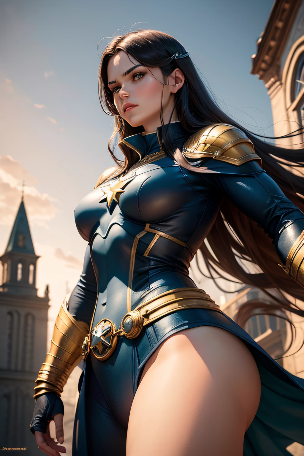 kannst du sie mehr wie eine marvel superheldenfigur aussehen lassen?=