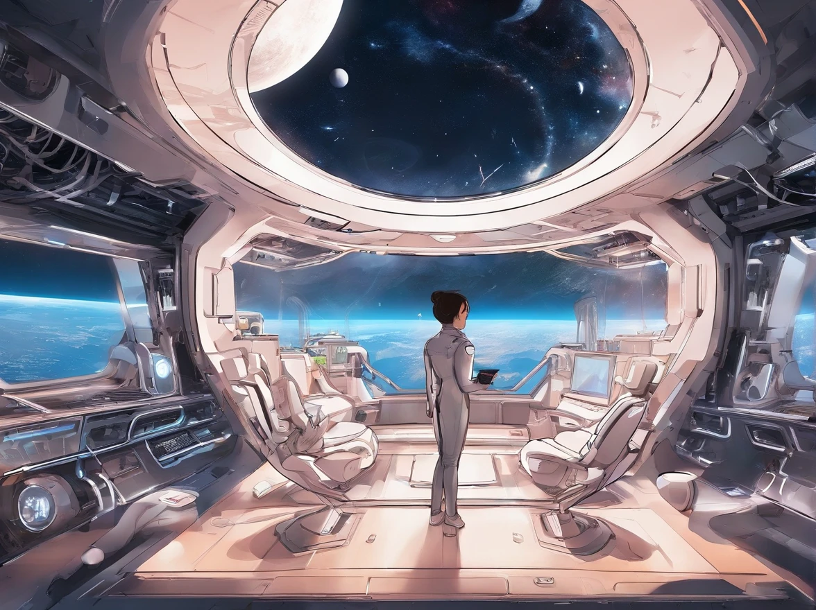 Background with:(space,Sea of Stars)IvoryGoldAI:coffee machines,rice cooker,Electric kettle,Computer),mistic,Strong awareness of science and technology,The details of the device are clear and complete,The composition is detailed,