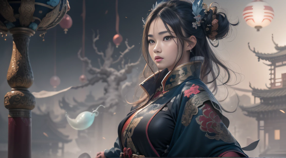 Side whole body,Kunlun Mountain,The black-haired fairy descends the mountain,Tai Chi stunts,Pure mantra hard ginseng,full bodyesbian,Combat posture,Low viewing angle,Dim background,It was surrounded by a large amount of thick white fog,((an extremely delicate and beautiful one),((Brunette hair all over the body)),((Water balloons in hand)),Lightning surrounds the dark-haired woman,((water sphere)),Taoist temple,Taiqing Palace,Hanging water balloons,There is lightning inside the water balloon,unreal-engine,巨作, the highest picture quality,Highest resolution,8K,Extremely detailed images,Moon light,Shadow optimization,Realistic style,Black Haired Woman,Face away from the camera