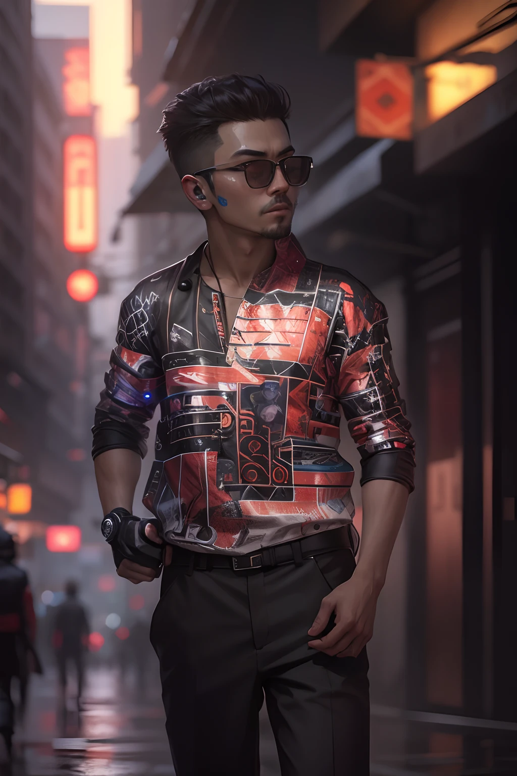 Cheng background cyberpunk handsome boy realistic face original face ironeman