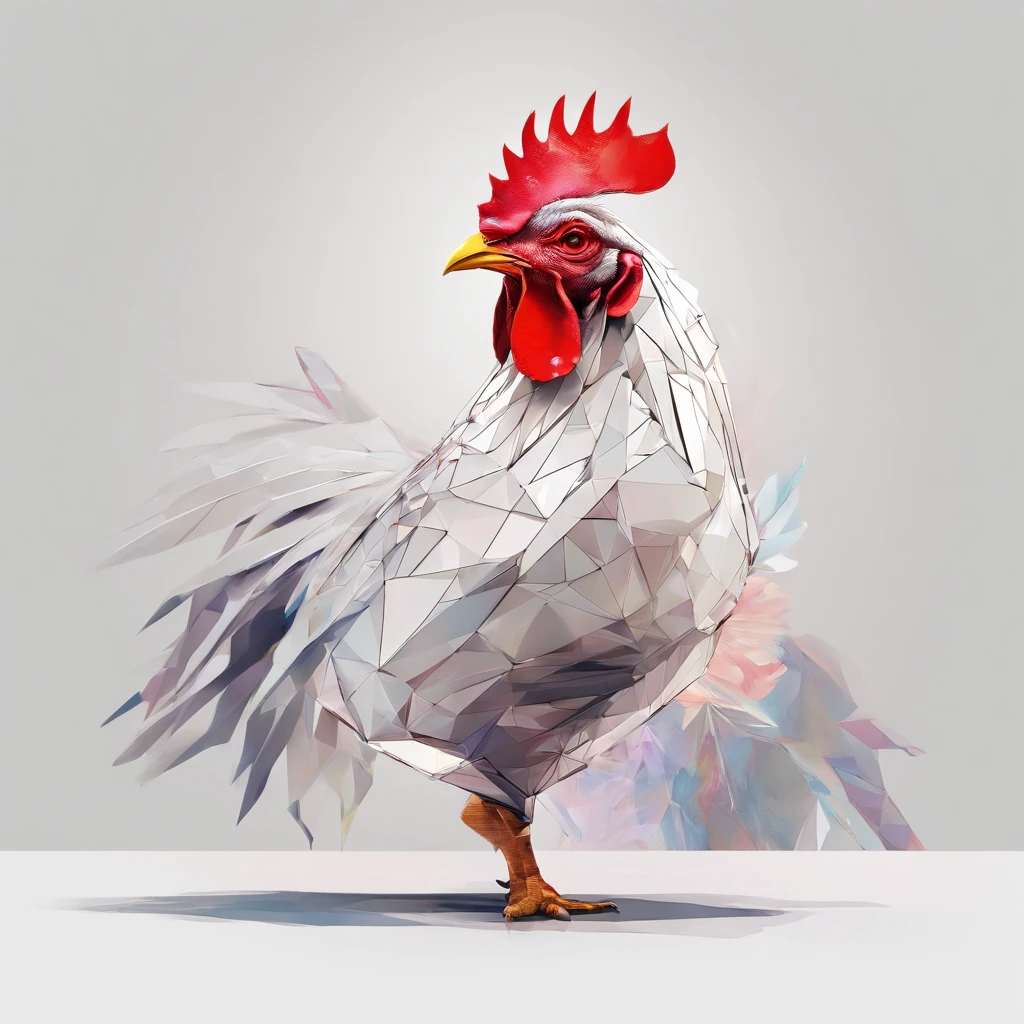 The head is a chicken and the body is a human bodybuilder、flying though the air、((From the neck down is human))、((Chicken Man with only the head))、body builder、pop music、colourfull、full body Esbian、The head is a chicken-bird human、body builder、Dynamism、Powerful、It's an image that surprises everyone..、Perfect alignment, Jacket Chicken Human Cute Head,Crystal Vase,Rose flower, Wearing sunglasses, cheerfulness, Standing position, Abstract beauty, Centered, Looking at the camera, Facing the camera, Approaching perfection, Dynamic, Highly detailed, Smooth, Sharp Focus, 8K, hight resolution, Illustration, art by carne griffiths and wadim kashin, White background