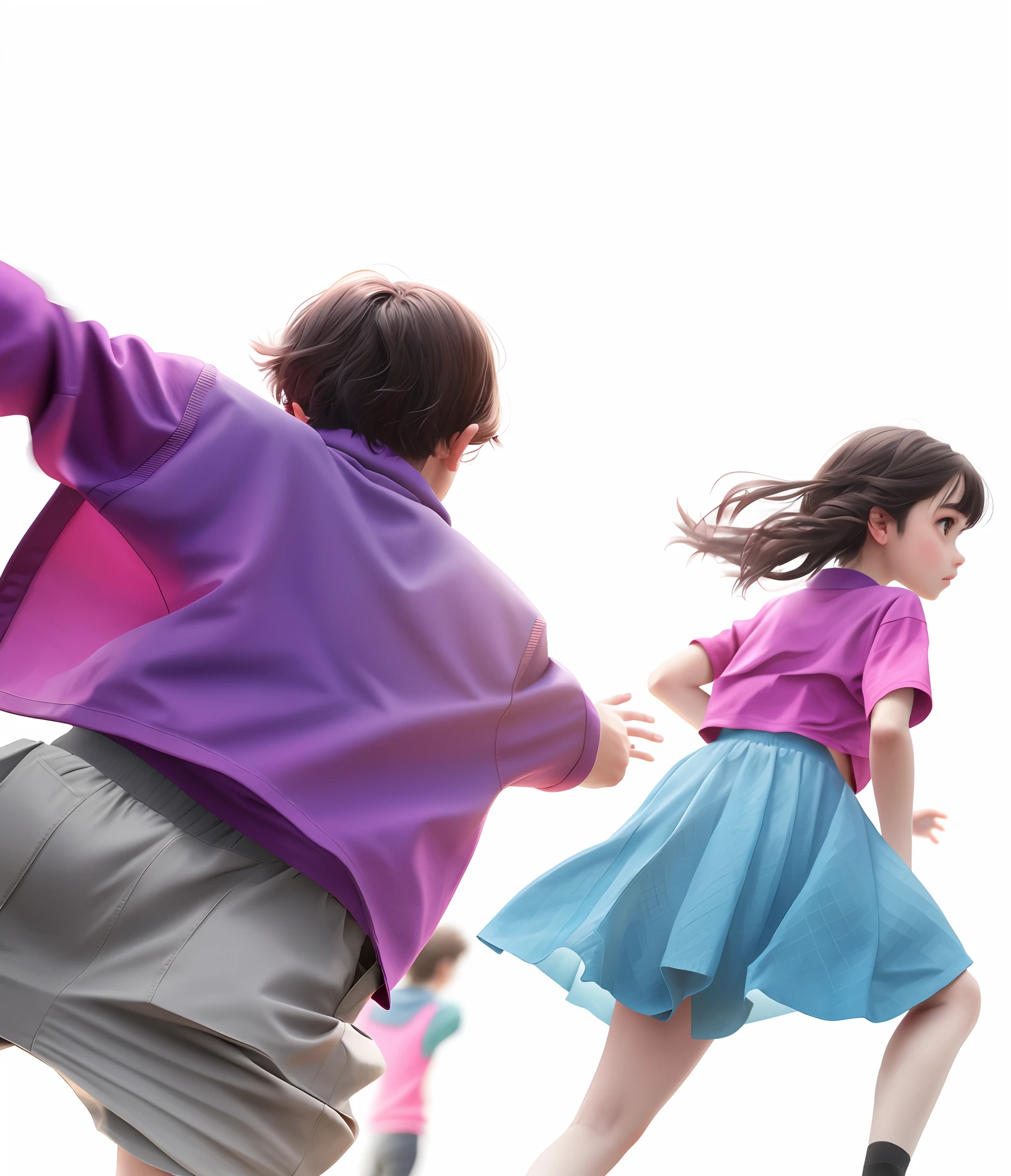 A girl ran back with a boy,Number 8,back,high qulity,8K
