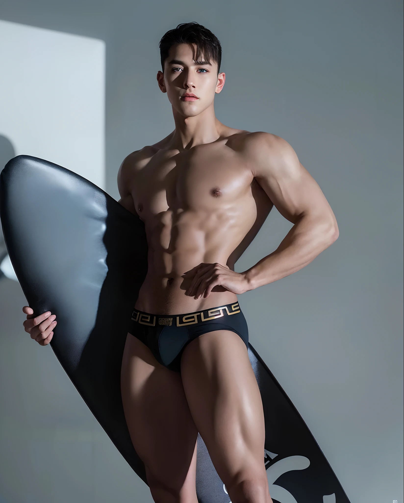 (8K, RAW photo, Highest quality),Realistic,2 handsome men,frontage,Intricate details,Extremely detailed eyes and eyelashes,Muscular male,Manly,Night sky,Soft lighting,Cinematic lighting,Portrait,Close-up,Lovingly,Exposing the pectoral muscles,Photo of black and blue eyes white gay male model, Blue eyes, Stand in front of a gray background, Sports panties, 22 years old, Lean, beefy, Short hair, Digital SLR, hyper qualit, Fujifilm XT3, Crystal clear, 8K UHD, High detail, Ultra photo realsisim, haar, Pubic hair, ((Realistic skin), ((pores)), ((highdetailskin)), volumettic light, groin, far,sexy underwear,top-down view, complex 3D visualization, high detail, 1 handsome young man (nsfw) looking at the viewer (Pureerosface_V 1:0.6), 18 years old, pure, genuine human skin , (bare chest), muscles, vivid details, hyperrealistic, beautiful background (Medieval: 1,2), octane rendering, 8k, best quality, masterpiece, extremely detailed, computer graphics, unity, wallpapers (realistic, photorealistic: 1.37), stunning, fine details, masterpiece, best quality, official art, extremely detailed CG unity 8k wallpapers,