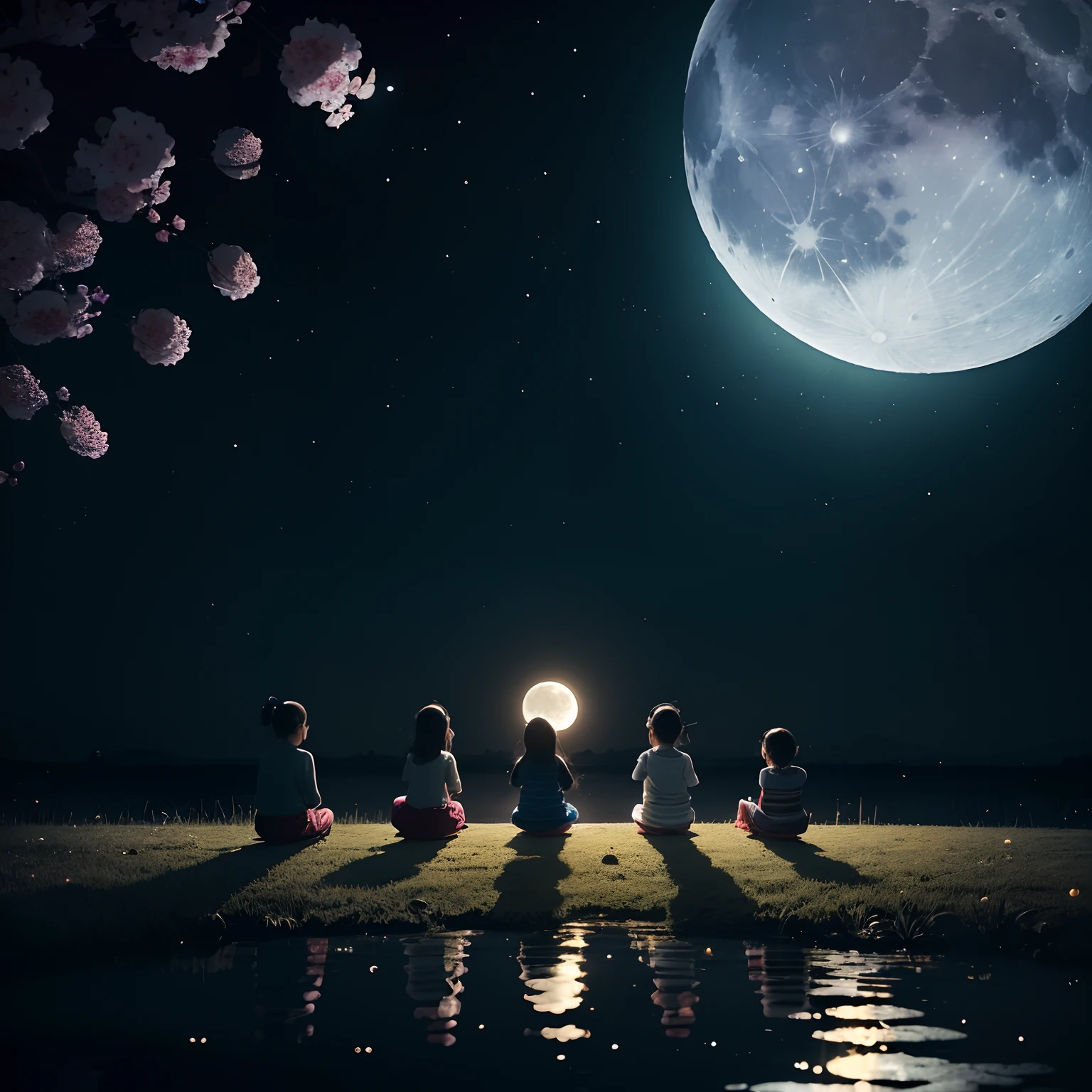 Mid-Autumn Night,The moon is empty,Silver moonlight sprinkles the earth。On the grass,The family sat together,Laughter,Happiness knows no bounds。The mother cuts a mooncake,The aroma is overflowing,The garden is full of fragrance。Moonlight is like water,Reflected on everyone's face,It's like an ink painting。Children scramble to show off their talents,sing、dance、Tell jokes,Laughter continues。The father told the story of Chang'e running to the moon affectionately,Everyone listened attentively,It was as if I was fascinated by this story。On that wonderful night,The moon seems to be getting brighter,The moonlight is also softer。