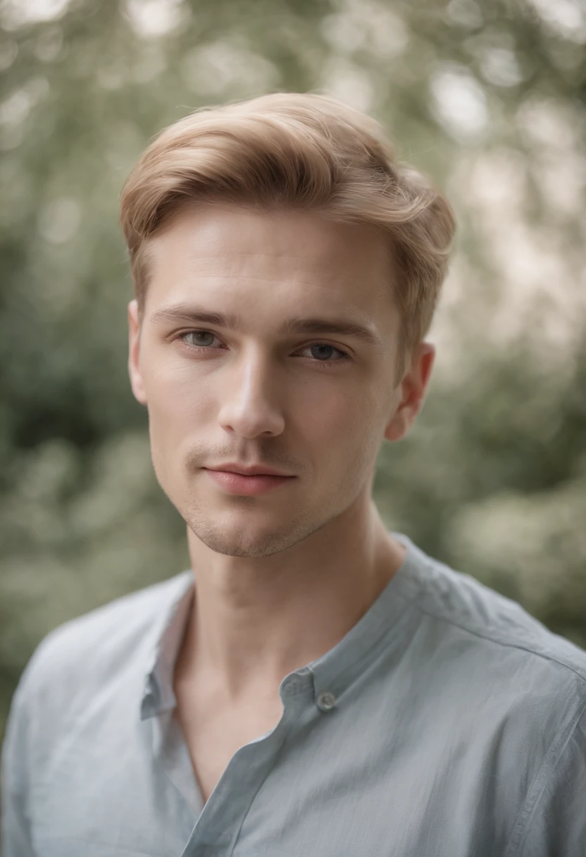 RAW photo, a (potrait:1.2) of a intelligent man, (high detailed skin:1.2), 8k uhd, dslr, soft lighting, high quality, film grain, Fujifilm XT3, blond toffee hair, short medium fade hairstyle, 34 years old