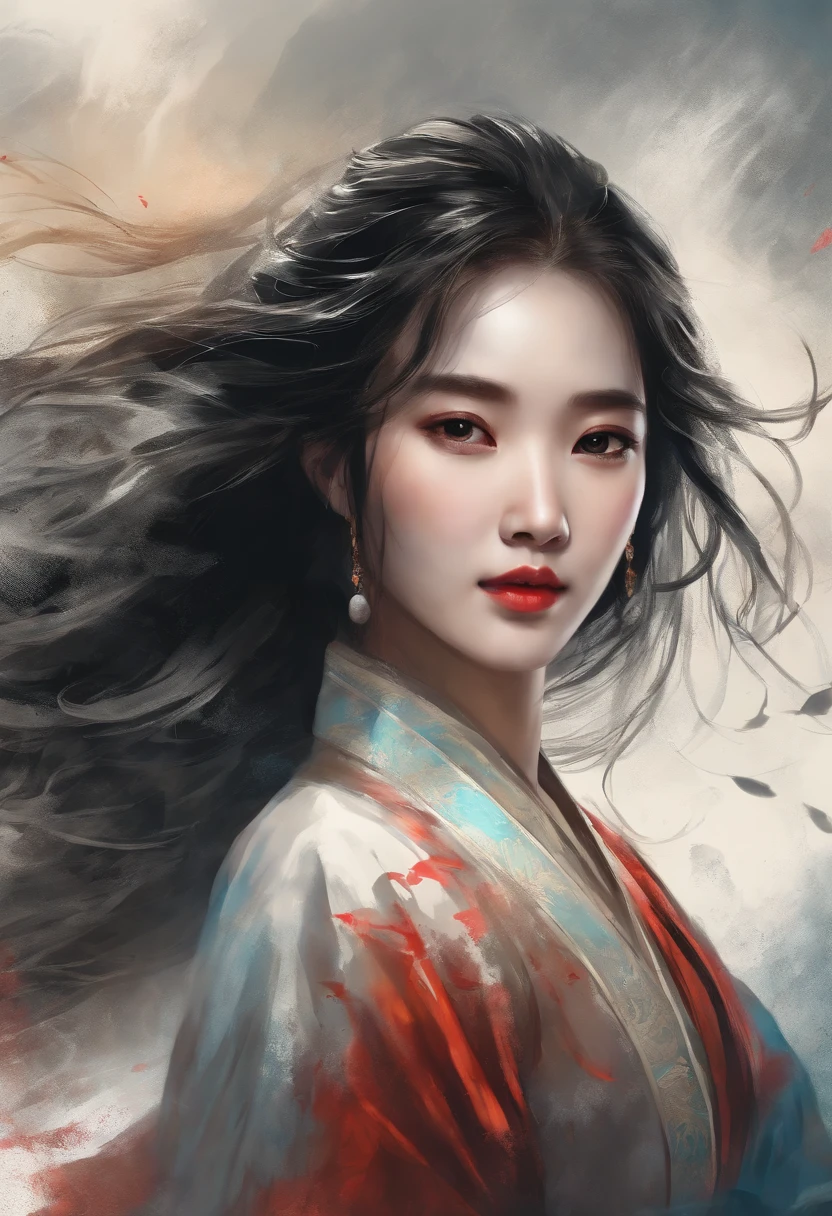 dramatic angle,(fluttered detailed ink splashs), (illustration),(((1 girl))),(long hair),(rain:0.6),(expressionless ,hair ornament:1.4),there is an ancient palace beside the girl,chinese clothes,(focus on), color Ink wash painting,(ink splashing),color splashing,((colorful)),[sketch], Masterpiece,best quality, beautifully painted,highly detailed,(denoising:0.7),[splash ink],yin yang, (the most beautiful art in the world:1.2)