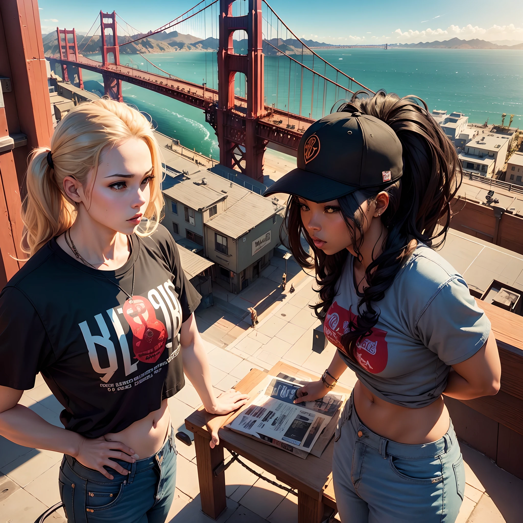 a cover for a hip hop song from San Francisco west side logo style for a t Shirt print with golden gate bridge in the background