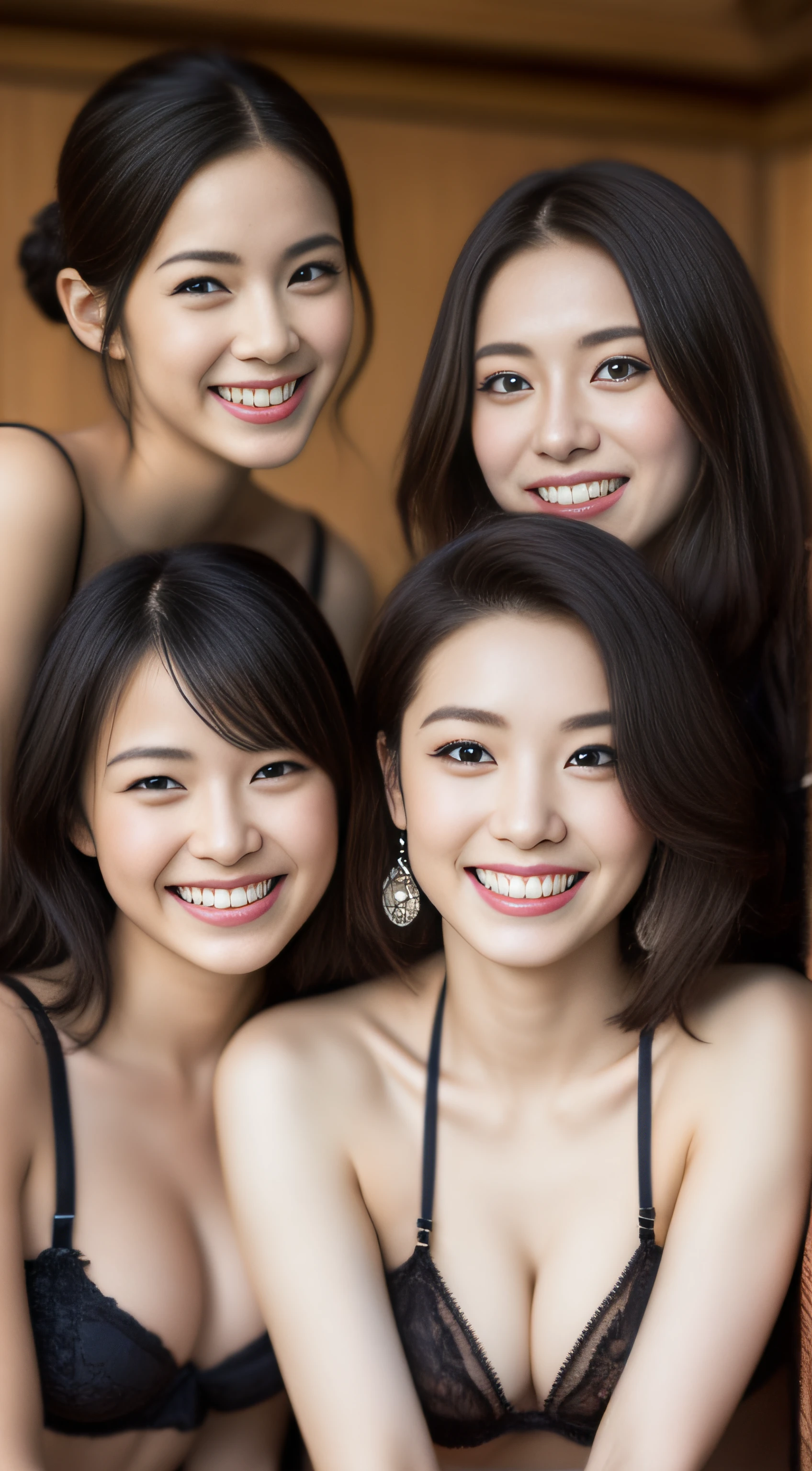 Miss Cabaret、group、an lingerie、hiquality、A hyper-realistic、healthy、Smiling expression、Slender perfect figure、Japan beauties、beautidful eyes、face perfect、Beautiful skin、Luxurious bar