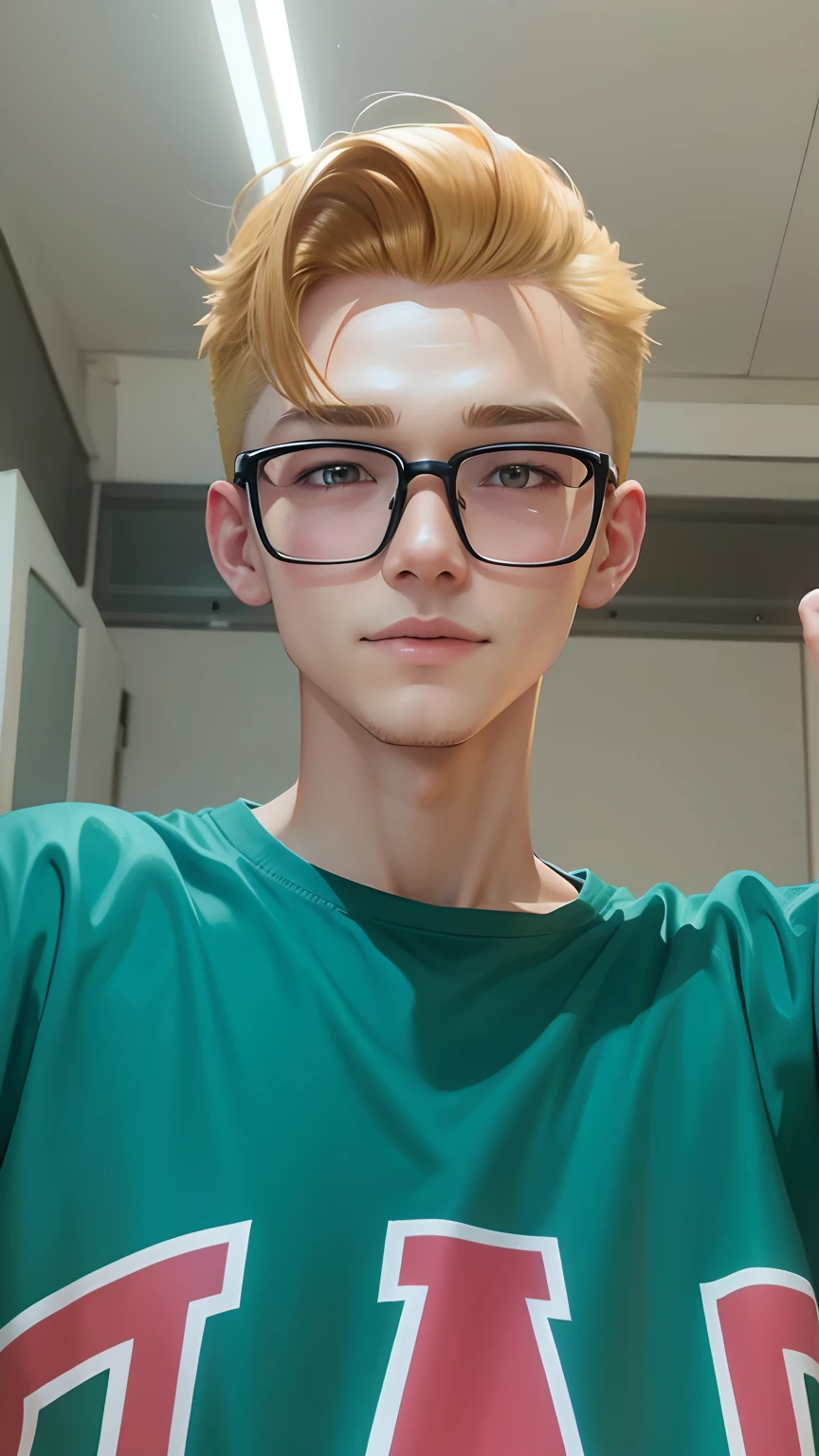 Cartoon style,Sunshine Boys,Round hairstyle,golden hair color