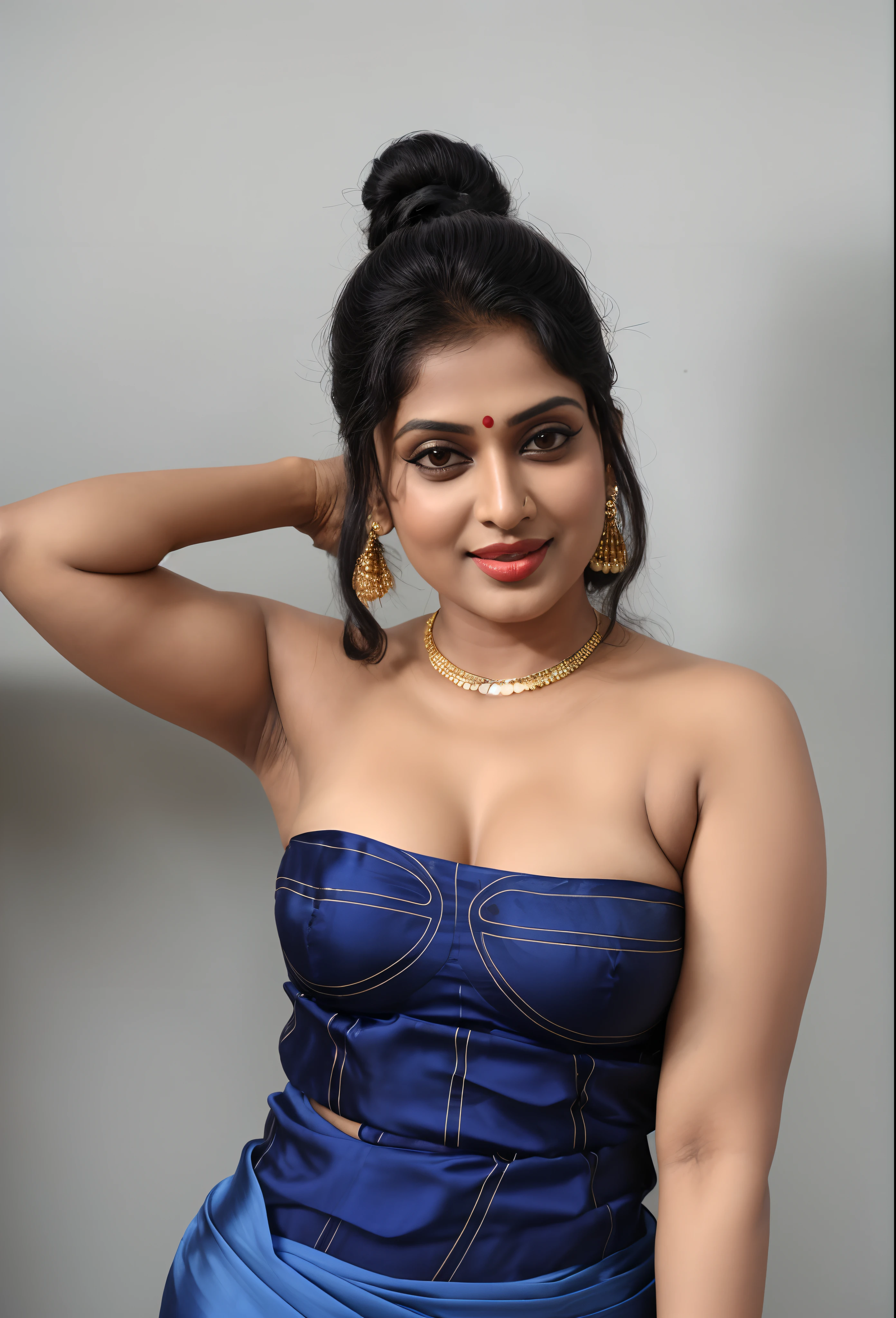 Model Photography, curvy figure, Photographic recreation shoot Inspired from art by mohanan manimala, sensual pleasure, best quality, one shoulder blouse, sleeveless blouse, off shoulder dress, queen of Lust, appealing physique, sultry woman, modern sleeveless blouse, her sensual & bold Avataar, extremely gorgeous and hot milf, modelshoot, profile photoshoot, mastershot, model photography, retouched, movie stills shoot, modelshoot Inspired by art of mohanan manimala, revealing clothes, her exposed charming figure, appealing physique, pale skin, Beautiful lady, extremely gorgeous woman, mallu traditional wear, party wear, summer party wear, designer saree, sexy woman, wedding party wear, hot sleeveless blouse, sexy designer dress, designer blouse, braless, hot party wear, spotless skin, designer sari, fashion saree, 45 years old, sexy sleeveless blouse, armpits exposing, modern Indian aunties, sexy Indian housewife, desi bhabhi hot, sexy giant woman like figure, seductive body, wearing palla, Indian traditional bandeau crop top bra, huge breast, milk tank, mallu woman, mallu actress, mallu aunty, mallu sari model, mallu actress, lusty, perfect thick body, fleshy figure, highly detailed, intricate, flawless, pheromones dropping figure, seductive expression, beautiful face, juicy figure, perfect face, perfect eyes, perfect fingers, round shaped face, curvy, mallu bhabhi, mallu wife, mallu woman, mallu Beauty, Kerala Beauty, Kerala aunty , Kerala wife, skin texture, hot, small hairs on armpits visible, unshaved underarm, armpit crease, captivating, lusty, charming, attractive figure, mature woman, Kerala model, Kerala actress, nails can be hidden, queen of Lust, Detailed eyes, gigantic figure , extremely seductive, extremely seductive dress, flawless picture,