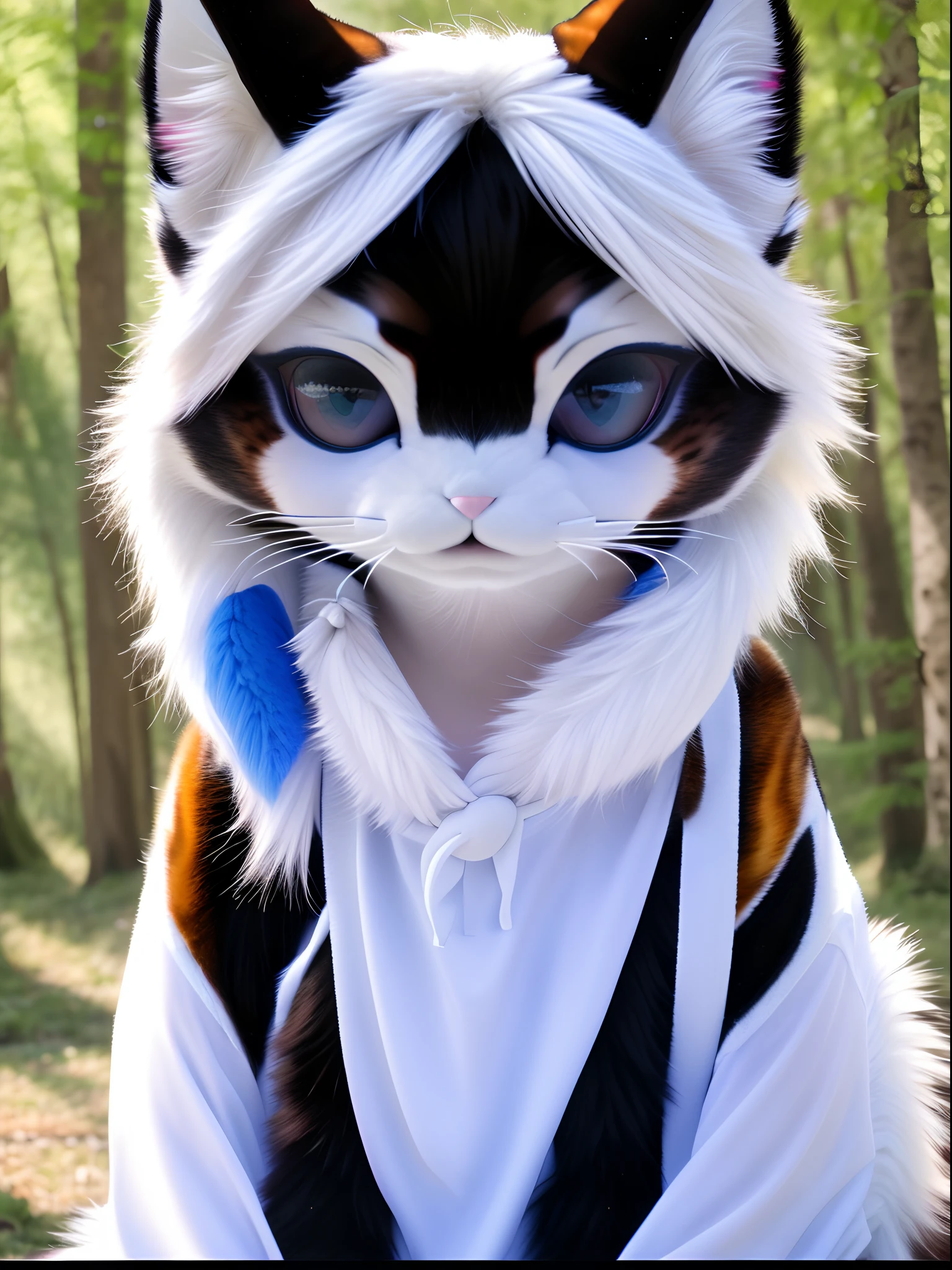 RAW photo, hyper HD, Digital SLR, High quality, Realistic, photograph realistic, DreamlikeArt, Lens flare, Upper body, view the viewer, Animal focus, Furry, fur set, 1girll, Cute, kawaii, Lovely, fur, Fur head, Narrow waist, Animal ears, clawed paws, paw shoes,