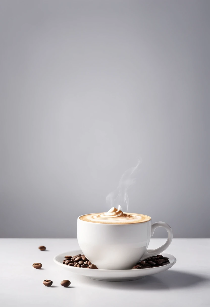 a lette coffee,cream cinematic, professional photography, studio lighting, studio background, advertising photography, intricate details, hyper-detailed, ultra realistic, 8K UHD