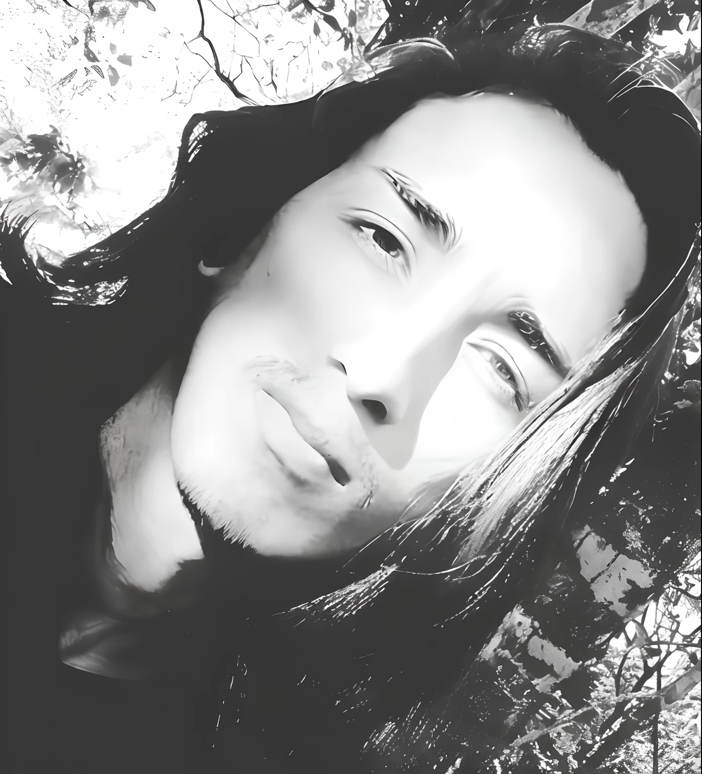 "A close-up of a young man with dark and ancestral makeup, adorned with ancestral makeup, demoness, deep piercing eyes, with black scleral eyes, a gothic face with haunted eyes and dark hair, on the lips, a nose piercing, a dark vampire, gothic, mystic, and ancestral terror vibes, indigenous pagan god, a boy's face, indigenous ancestral makeup, indigenous warrior god, Balderr.