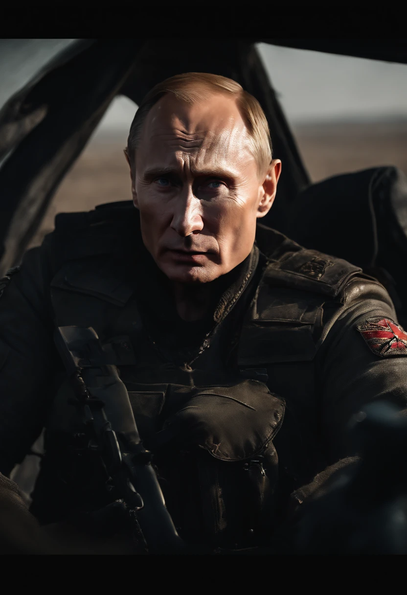 vladimir putin as a character from the film Mad Max