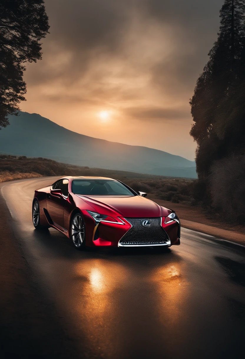 Lexus lc, road, higly detailed