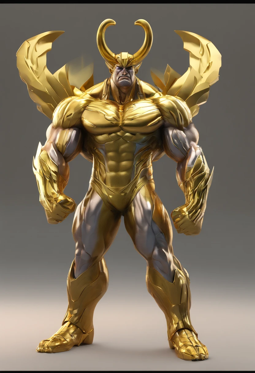 /imagine prompt： Hulk's head，Taurus Gold Saint Seiya body，Full body photo，16k， k hd：： --v 5