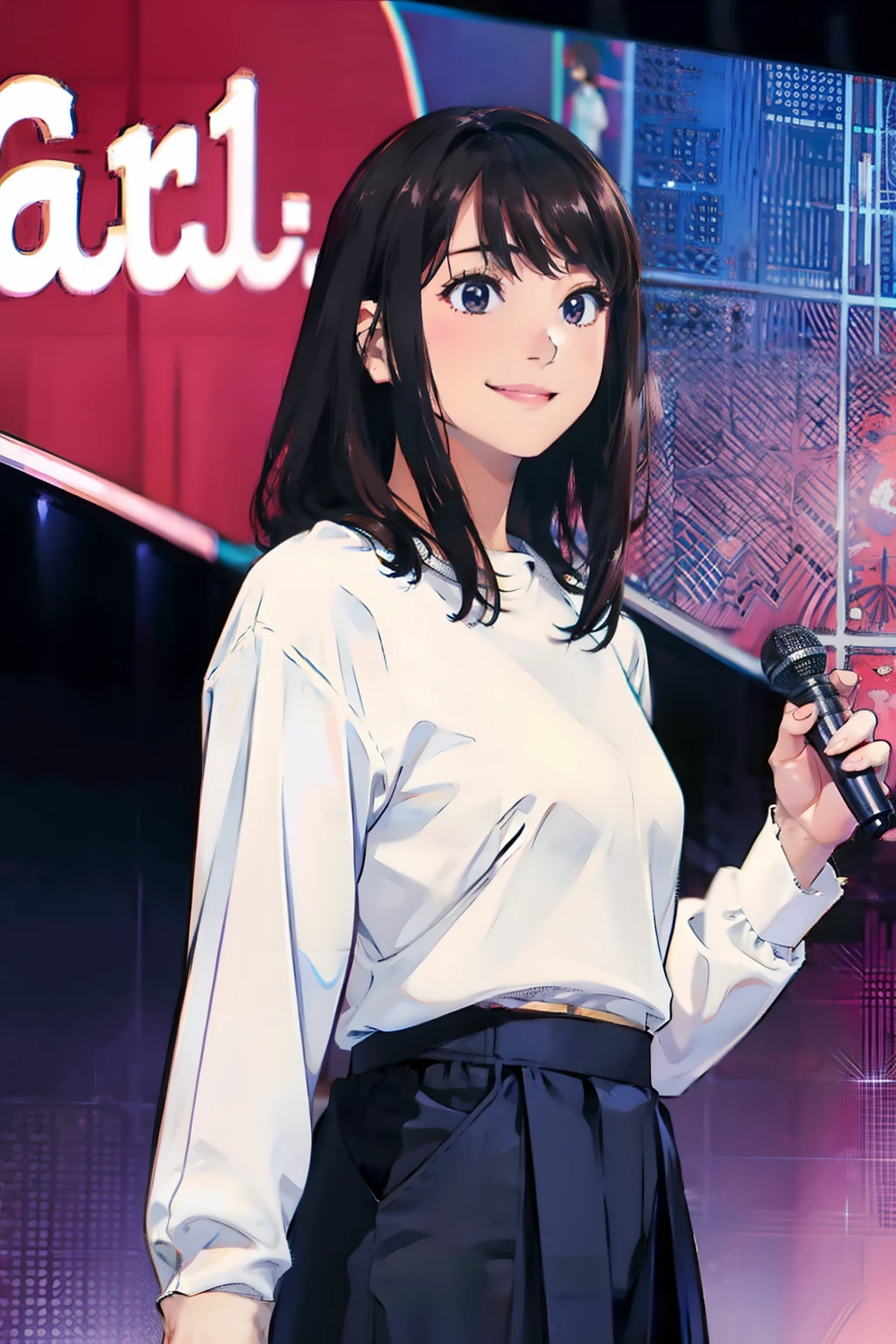 a smile Plain Y-shirt karaoke