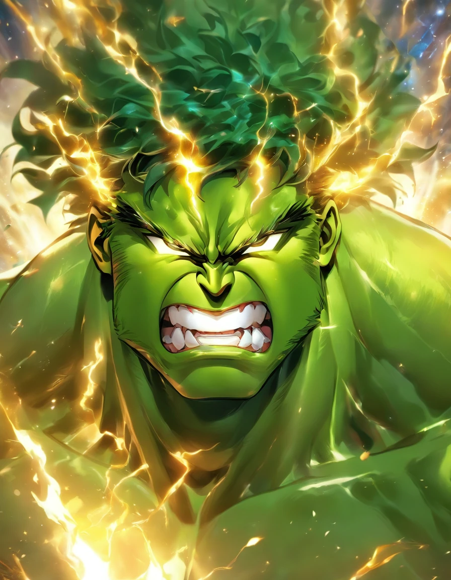 /imagine prompt： Hulk's head，Taurus Golden Saint Seiya star body，Full body photo，中景 the scene is，16k， k hd：： --v 5