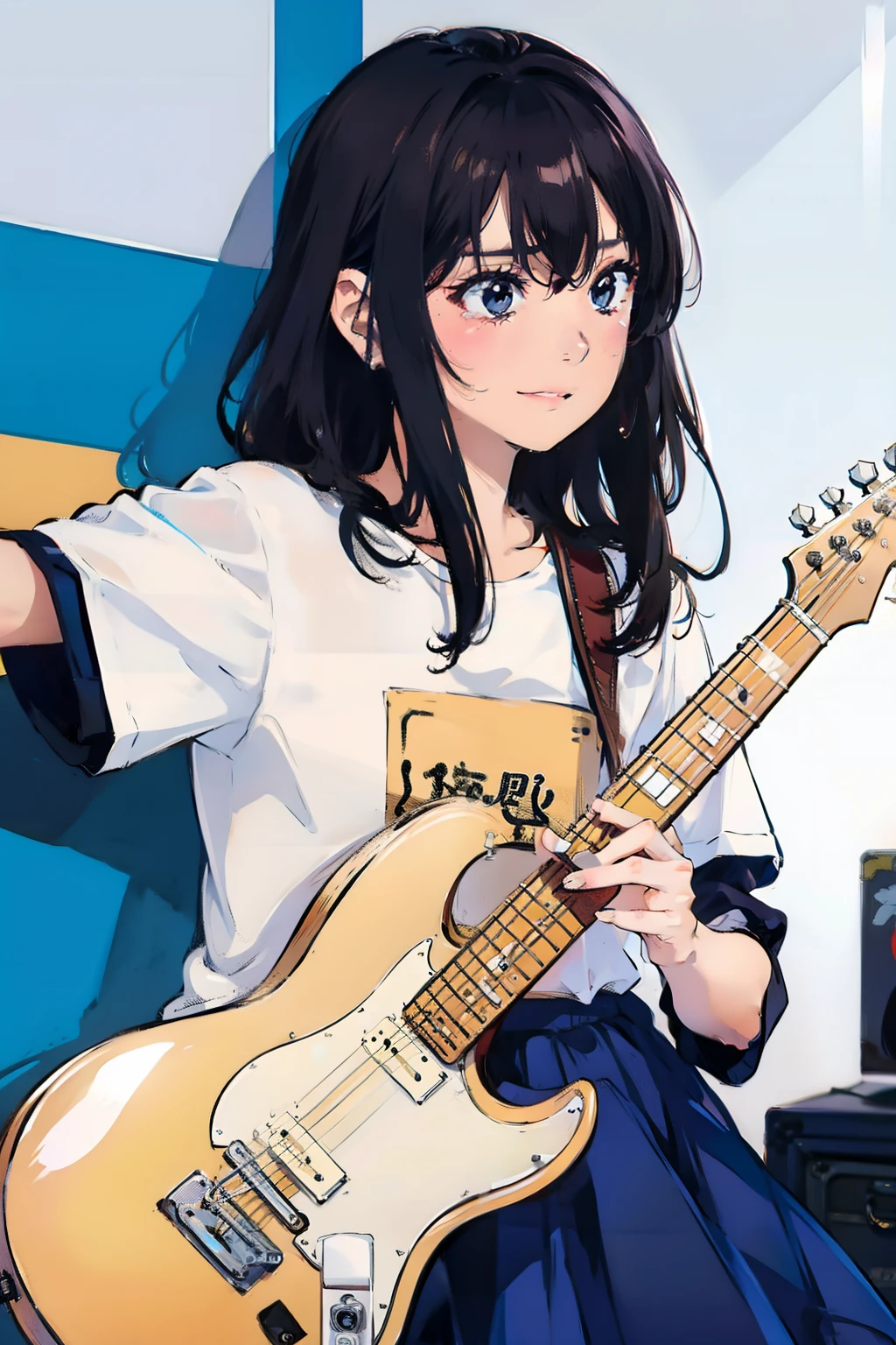 tears Plain Y-shirt Guitar