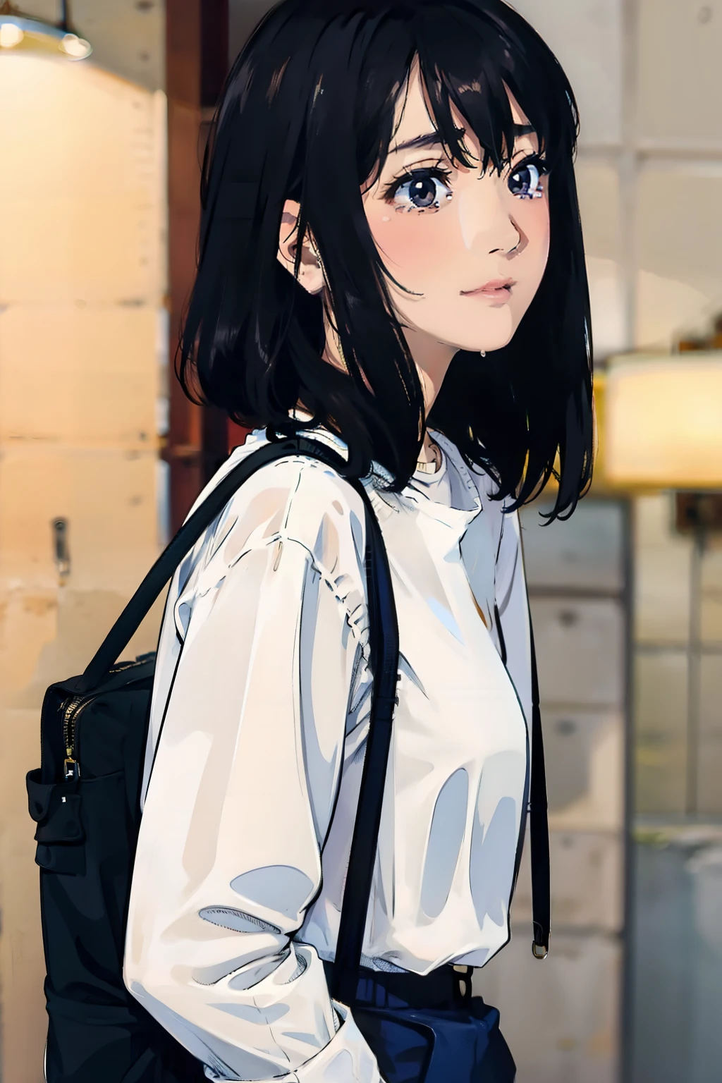 Crying face Plain Y-shirt Big bag