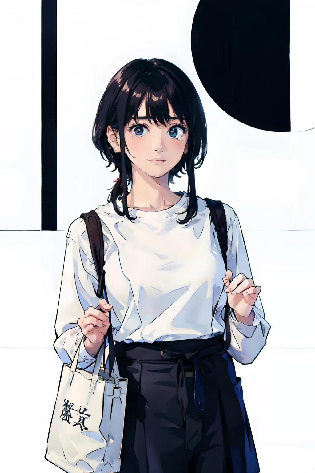 tears Plain Y-shirt Big bag walk across TOKYOcty