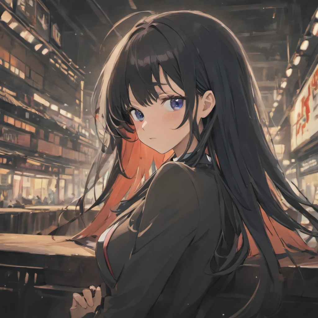 hi-school girl,Long Black Hair,tits out,Sitting on a desk,She wears black stockings and spreads her thighs.,A little shy face,a sailor suit,an animated character,Anime style,1.0,high-level image quality