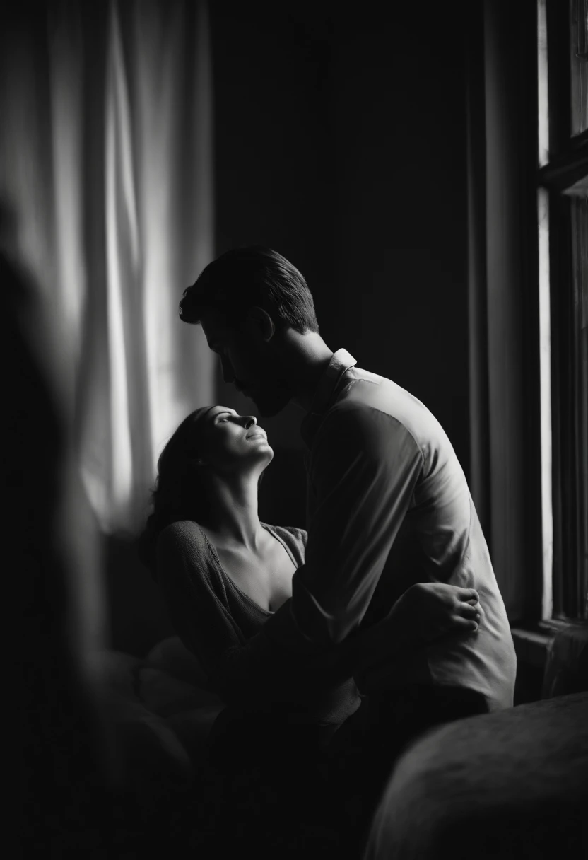 Enamored man (man:1.2) lost in the depths of love, (intense emotion:1.2), (heartfelt passion:1.15), (deeply devoted:1.2), (captivated gaze:1.2), romantic setting, (tender moment:1.15), (affectionate connection:1.2), (warm embrace:1.2), (intimate atmosphere:1.15), (love-struck:1.2), (dreamy ambiance:1.15), (sincere devotion:1.2)