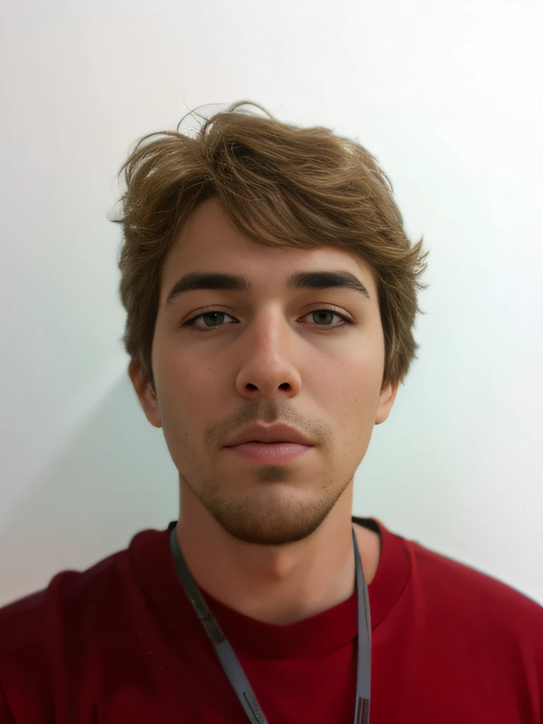 (master part),(melhor qualidade:1.0), (Ultra Highres:1.0), Detailed illustration, 8k, 1 homem, anime, vestindo camiseta vermelha, sorridente, Rosto detalhado, rosto perfeito, olhos de anime, Olhos detalhados, olhos verdes, cabelo detalhado, Destaques no cabelo, day time, altamente detalhado, estilo anime, vibrante