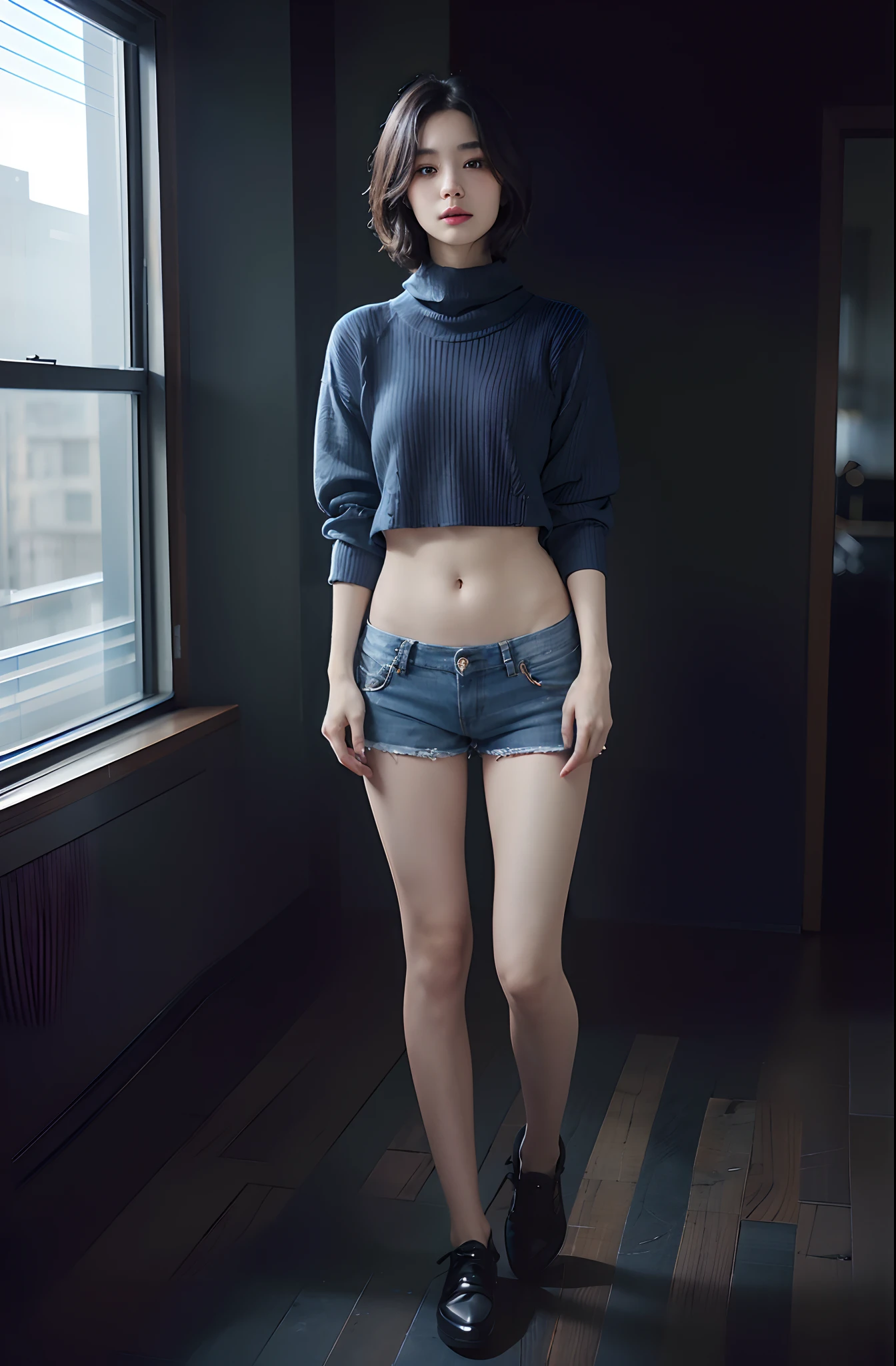 (masuter piece:1.3)、(8k、Photorealsitic、RAW Photography、top-quality: 1.4)、(1girl)、beautiful countenance、(lifelike face)、(A dark-haired、short-hair:1.3)、
Beautiful hairstyle、realisticeyes、Beautiful details、(real looking skin)、Beautiful skins、absurderes、enticing、超A high resolution、A hyper-realistic、high-detail、the golden ratio